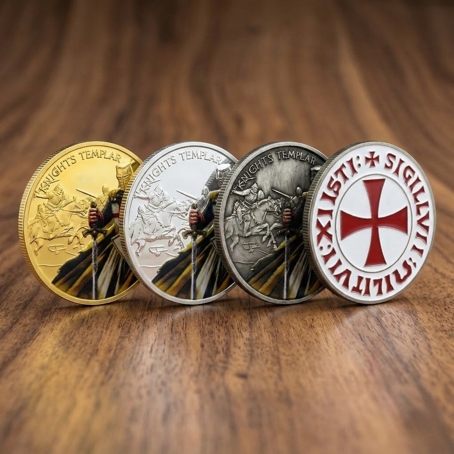 Knight Templar Collectible Coin – Medieval Warrior Metal Token – Inspirational Gift for Chess Lovers, Strategy Players & Collectors - Model 4