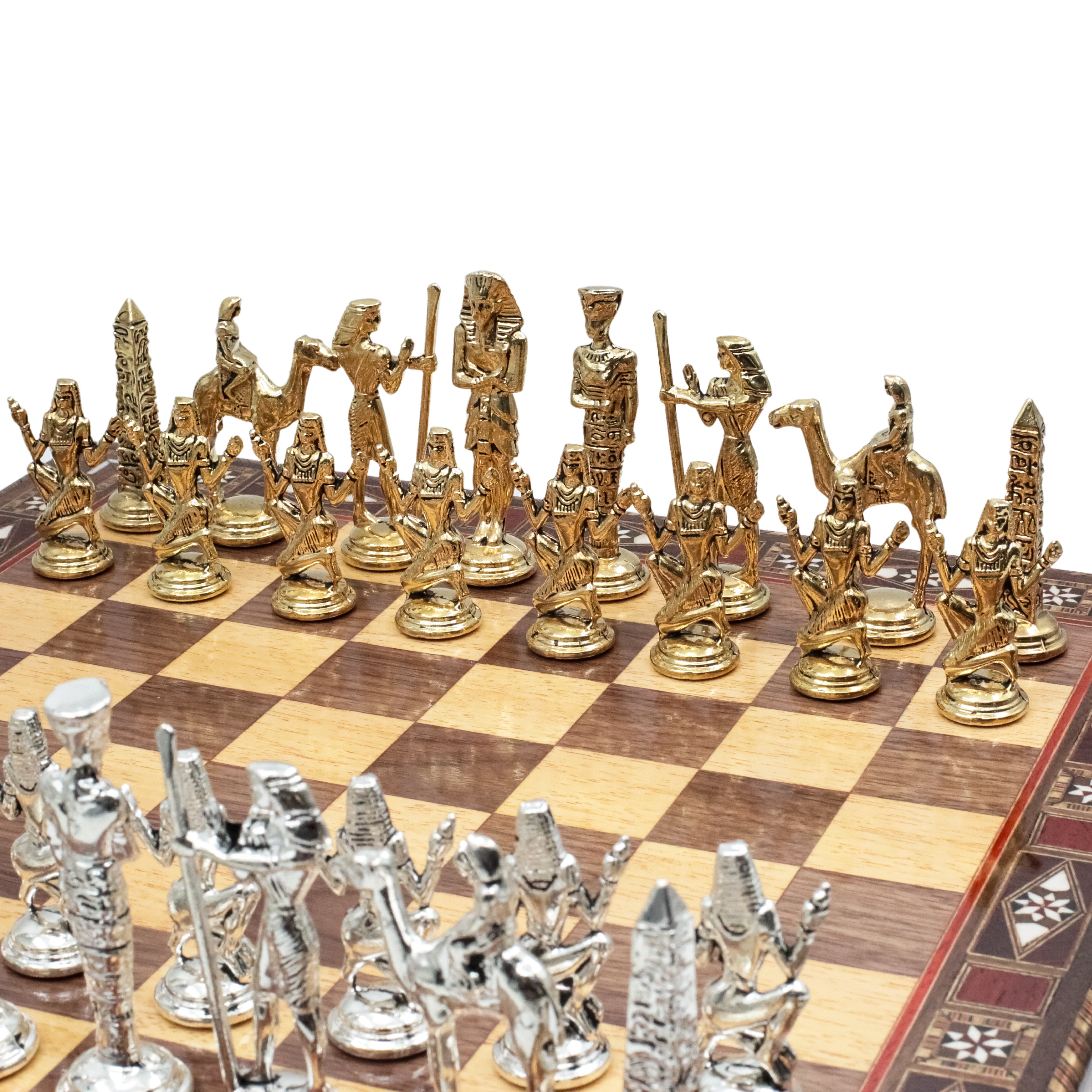 Handmade Inlay Storage Chess Set 30 CM (12") - Egyptian