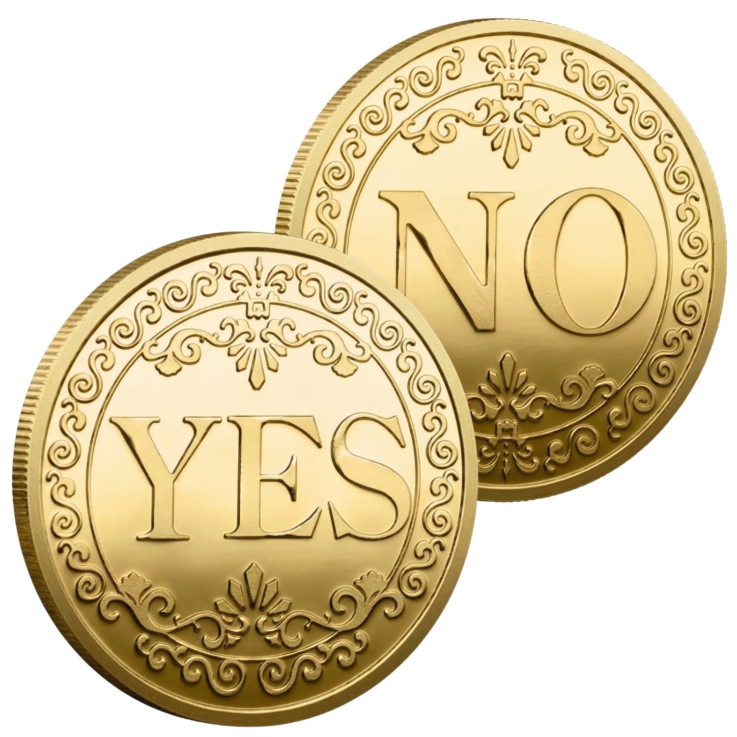 Yes No Decision Coin – Metal Flip Coin for Quick Choices – Gold, Silver & Bronze Finish – Fun Gift for Chess Players, Thinkers & Everyday Decisions