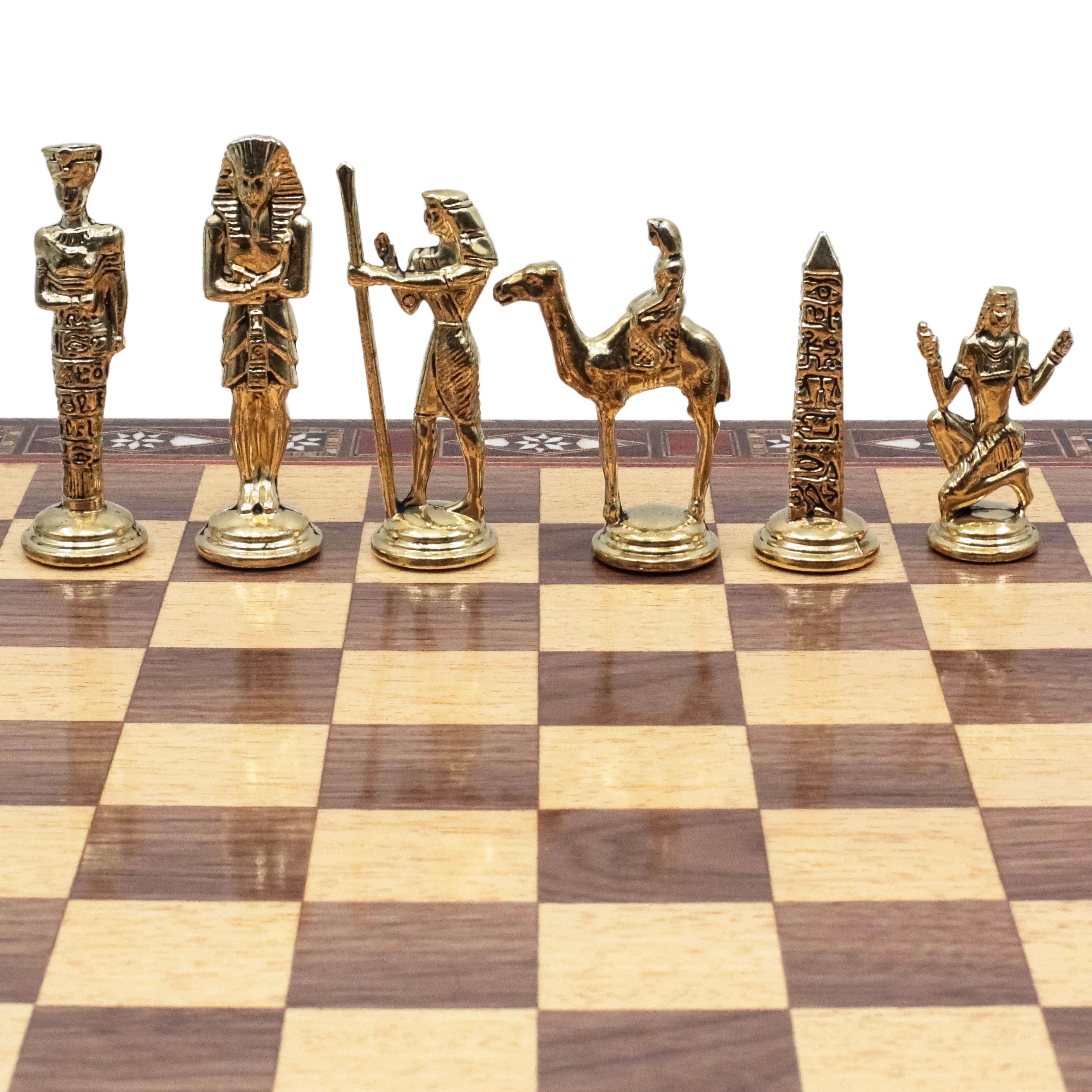 Handmade Inlay Storage Chess Set 30 CM (12") - Egyptian