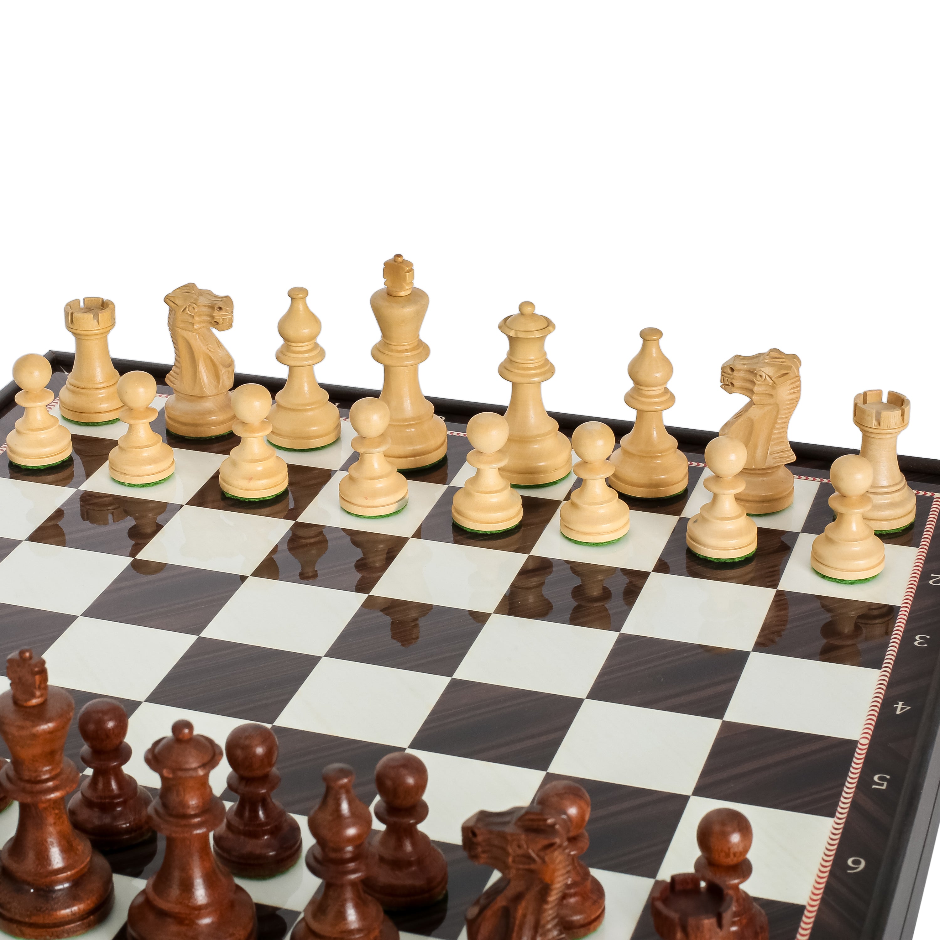 Storage Chess Set 37 CM (15") with Weighted Solid Wood Chessmen (German Staunton)