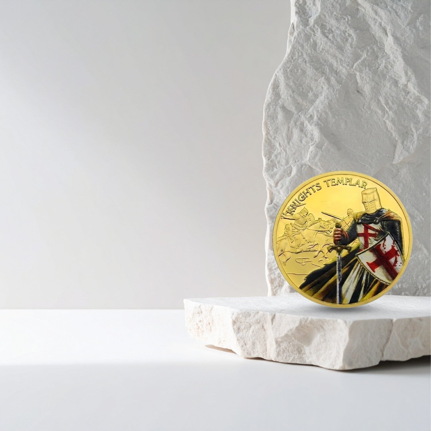 Knight Templar Collectible Coin – Medieval Warrior Metal Token – Inspirational Gift for Chess Lovers, Strategy Players & Collectors - Model 4 - Cooper Chess