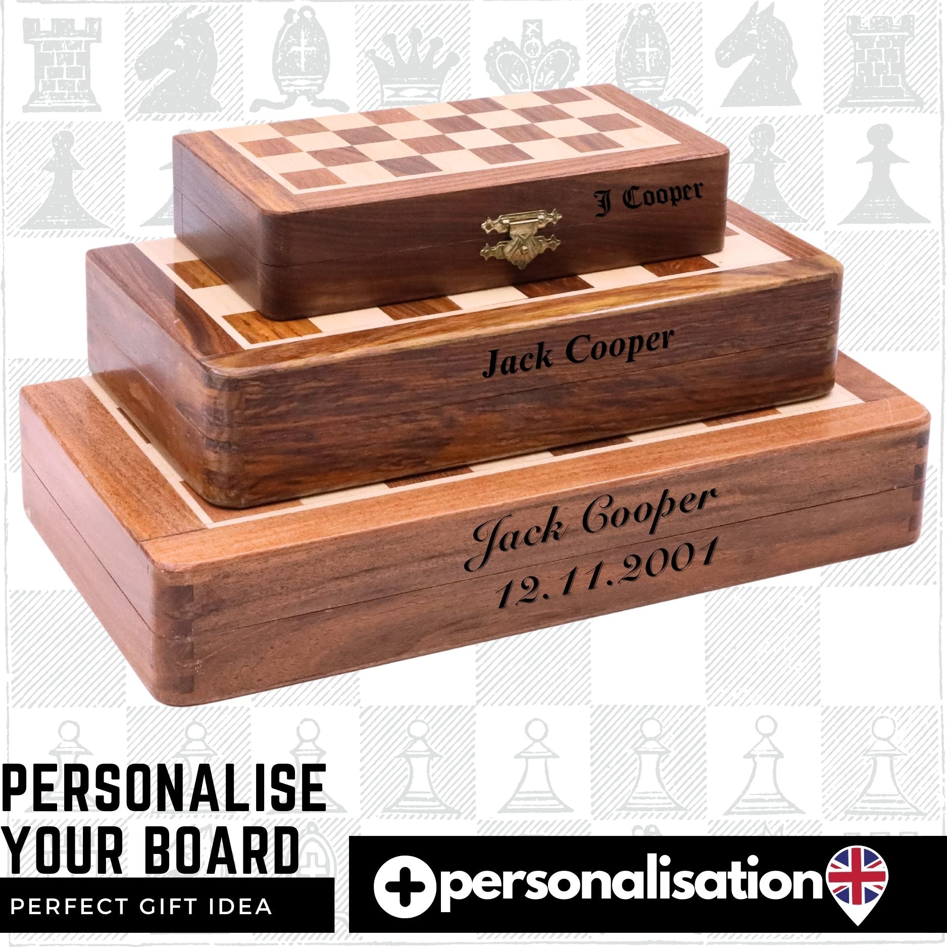 Custom Design Engraved Foldable Magnetic Chess Set with Extra Queens | Handmade Travel Chess Set - Cooper Chess