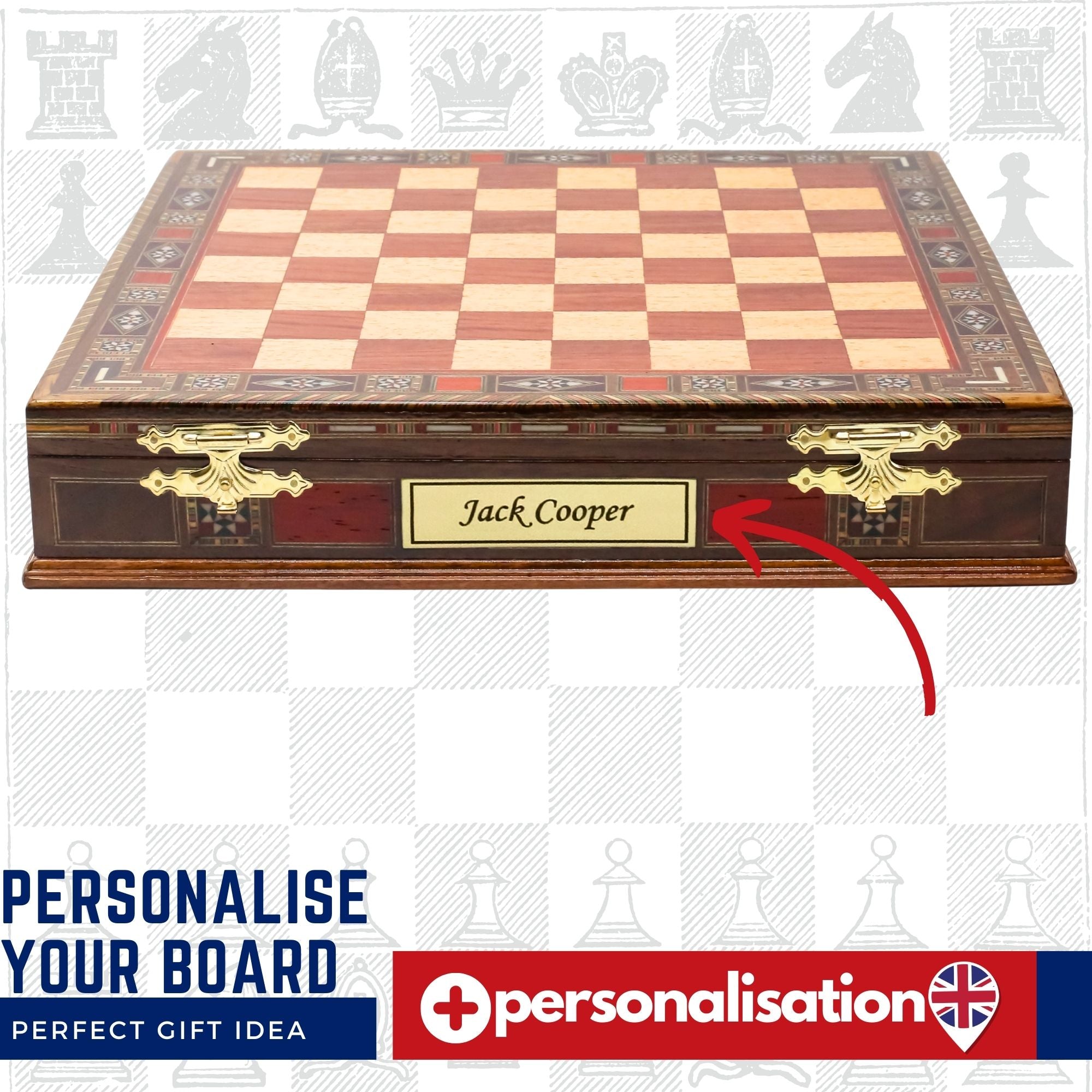 Handmade Inlay Storage Chess Set 38 CM (15") - Arabs vs Crusaders Pieces - Cooper Chess