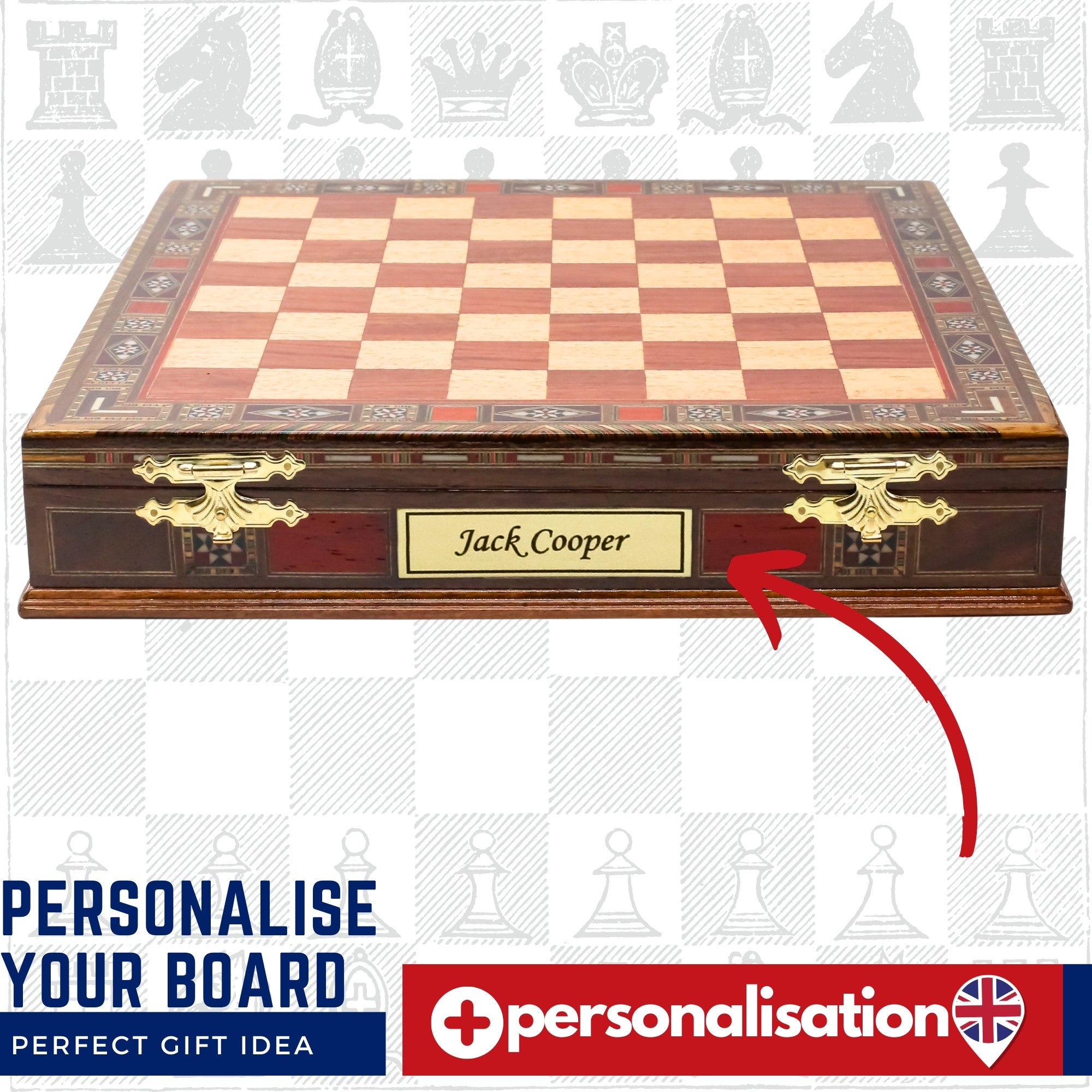 Handmade Inlay Storage Chess Set 38 CM (15") - Vintage Roman Empire Die Cast Metal Pieces - Cooper Chess