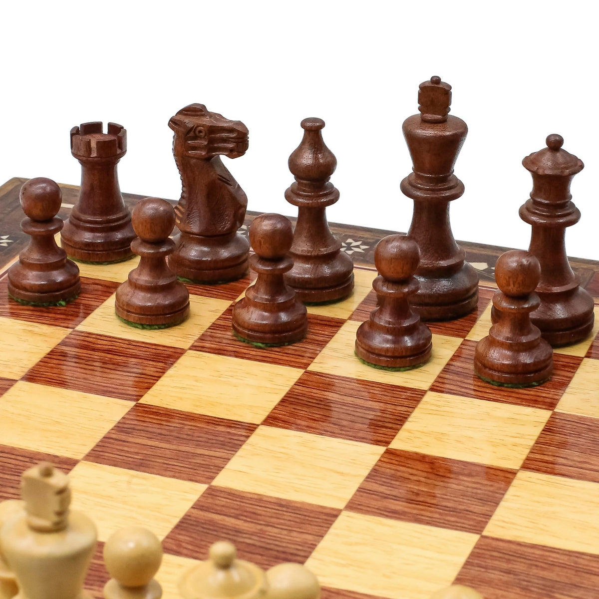 Handmade Inlay Storage Chess Set 38 CM (15") - Weighted German Staunton Pieces w/ Extra Queens - Cooper Chess