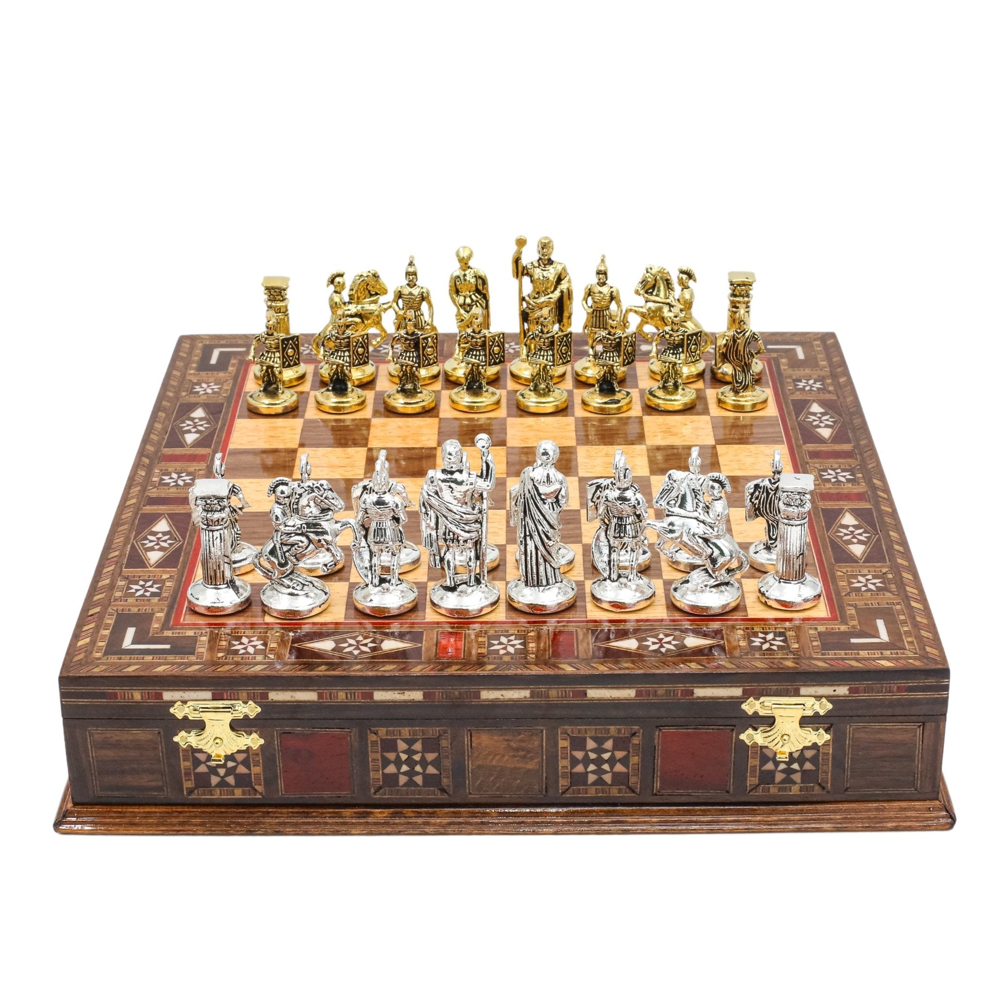 Handmade Inlay Storage Chess Set 30 CM (12") - Roman Empire - Cooper Chess