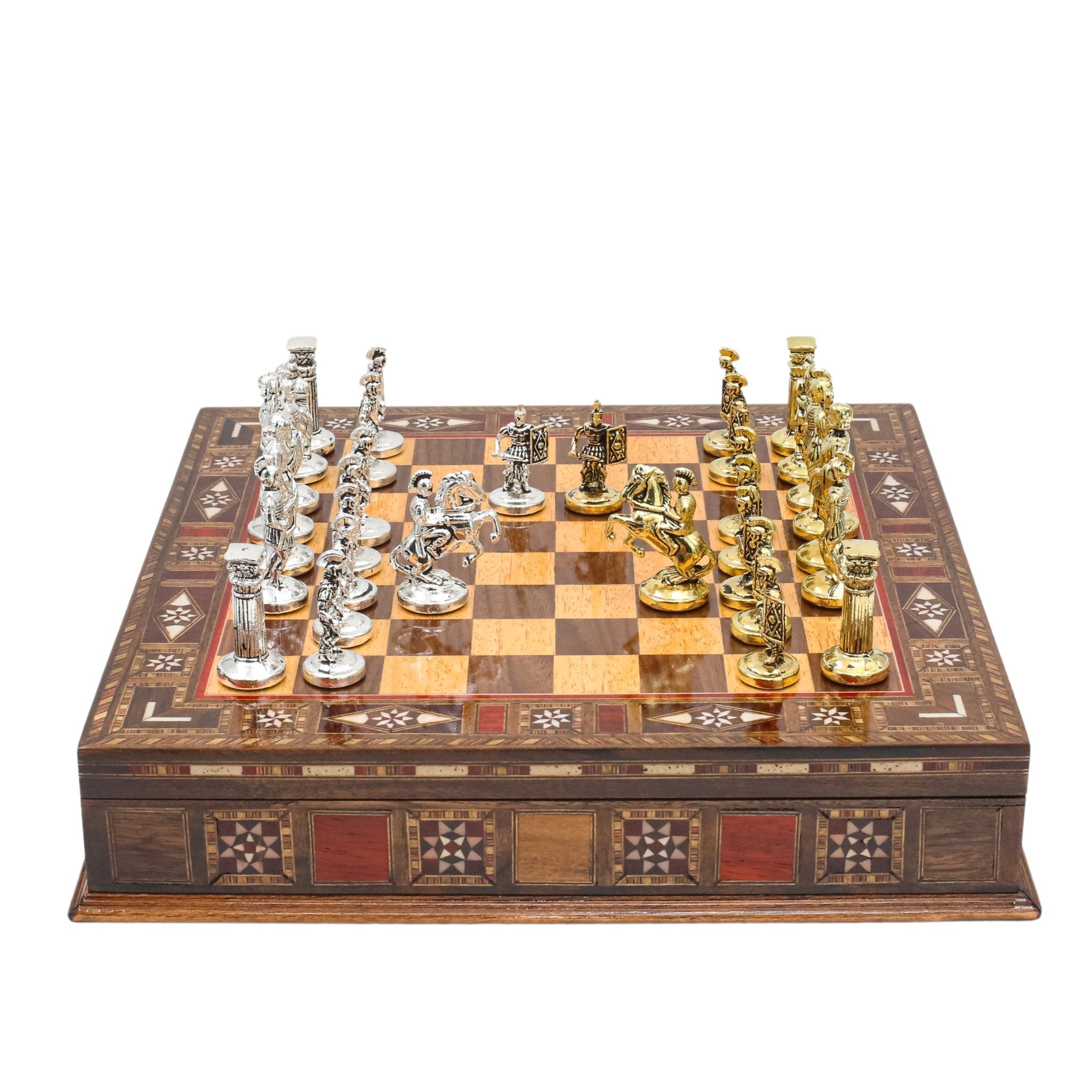 Handmade Inlay Storage Chess Set 30 CM (12") - Roman Empire - Cooper Chess