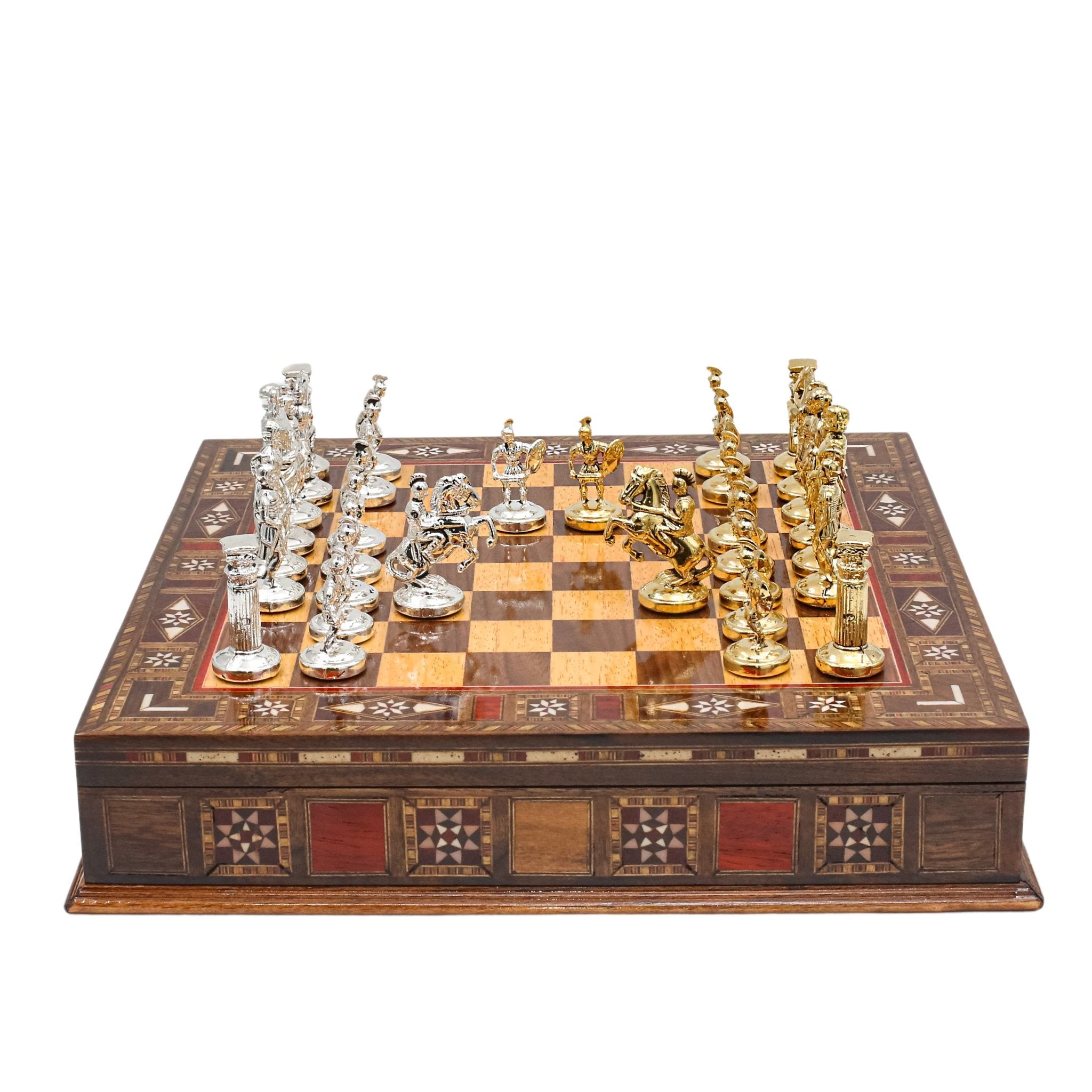 Handmade Inlay Storage Chess Set 30 CM (12") - Roman Empire - Cooper Chess