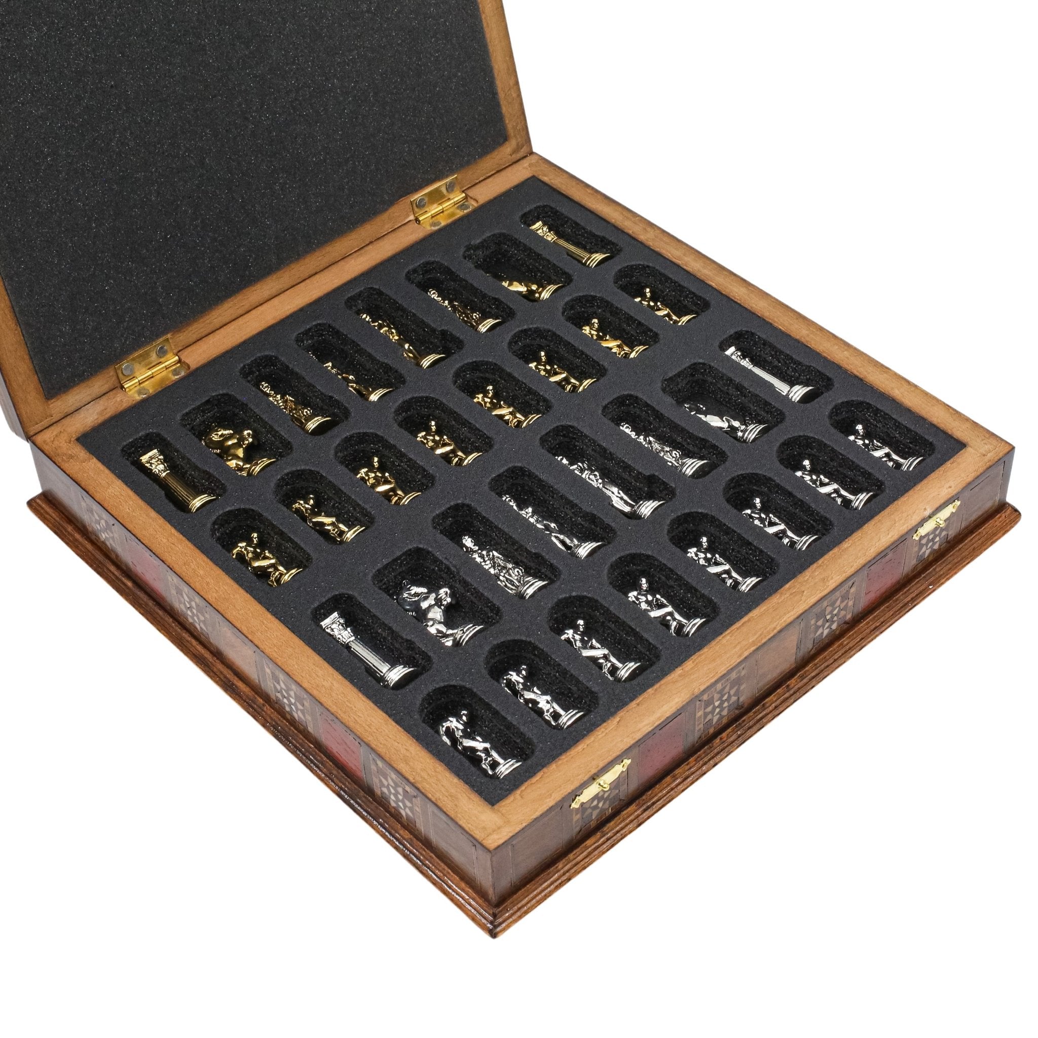 Handmade Inlay Storage Chess Set 30 CM (12") - Mythology Discus - Cooper Chess