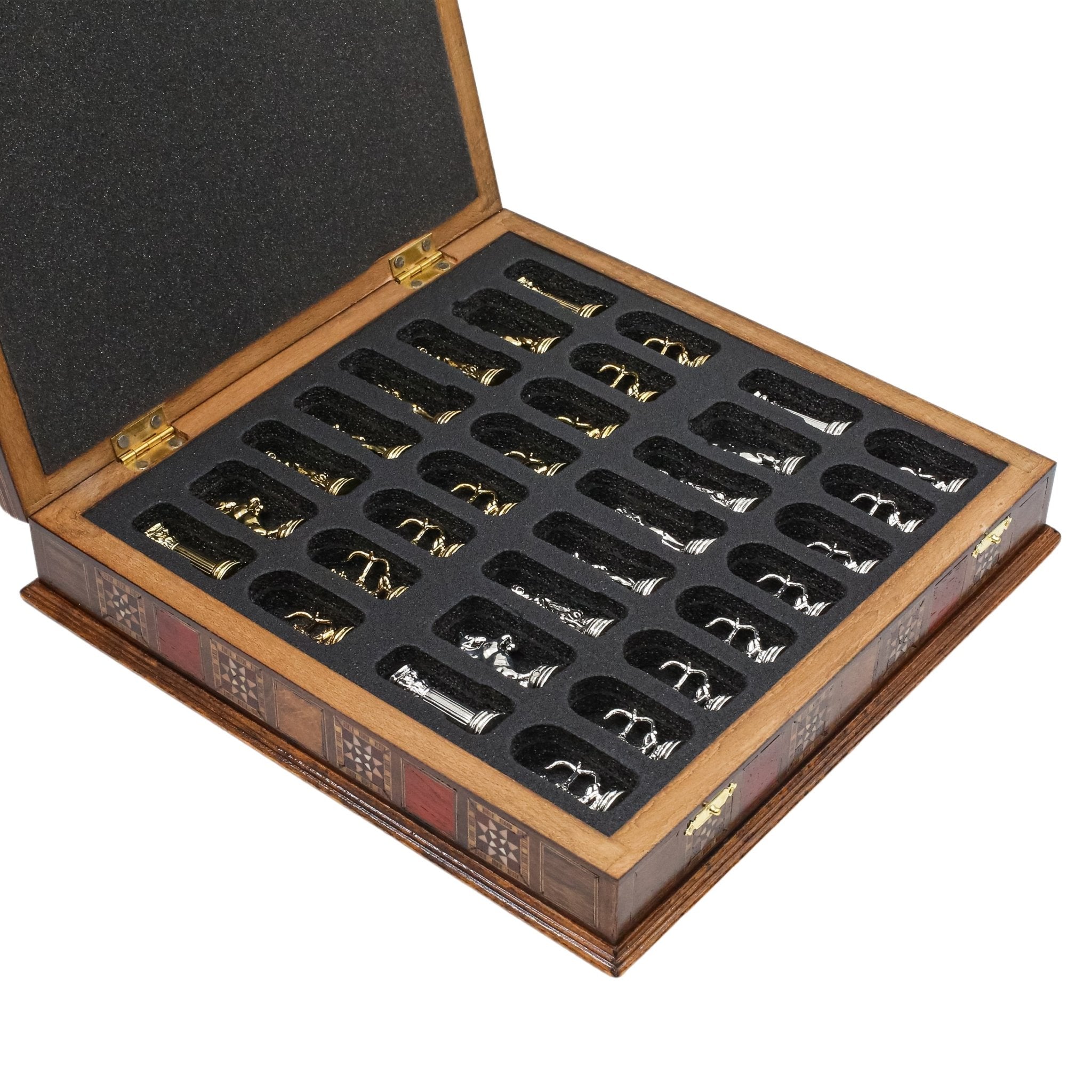Handmade Inlay Storage Chess Set 30 CM (12") - Greek Archer - Cooper Chess