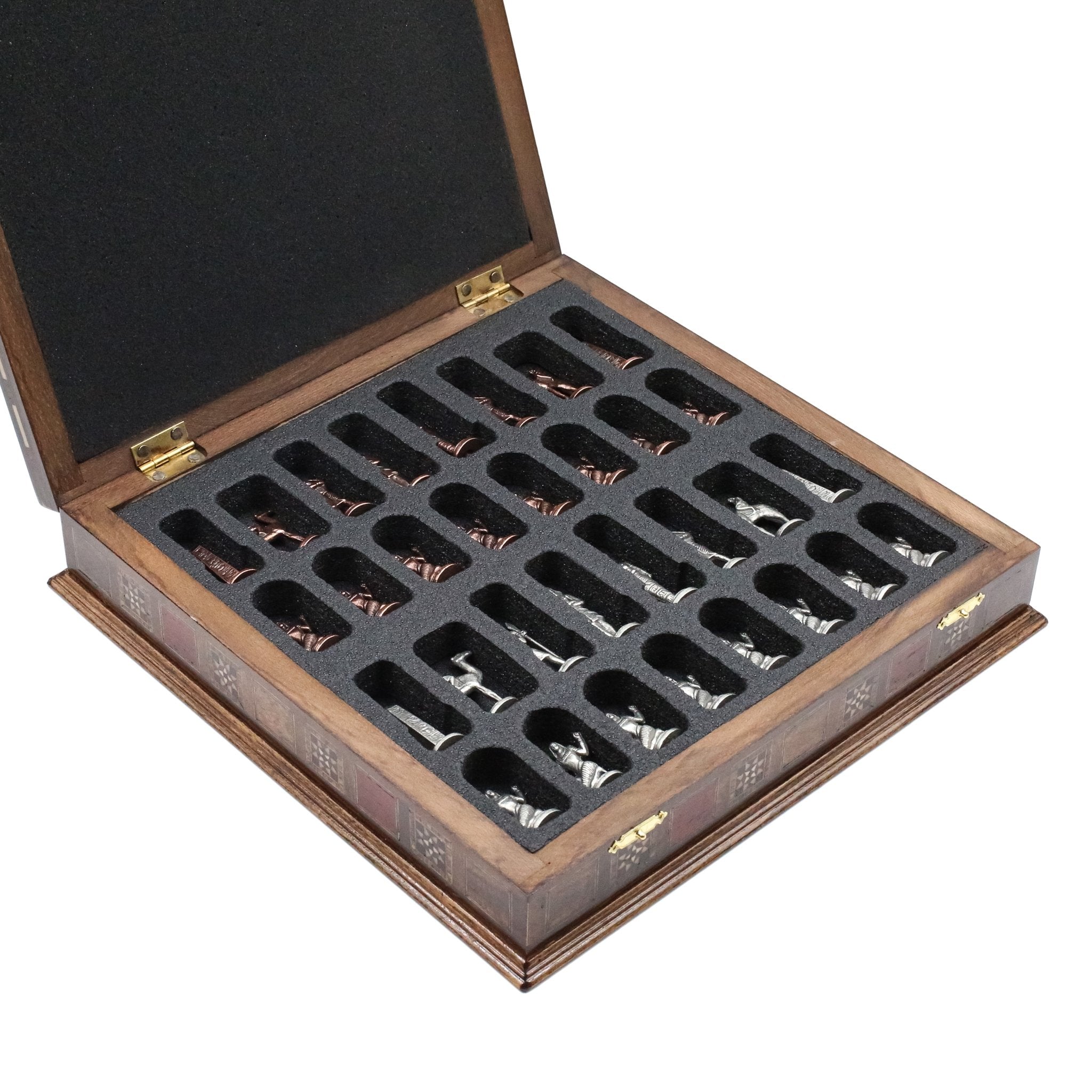 Handmade Inlay Storage Chess Set 30 CM (12") - Vintage Egyptian - Cooper Chess
