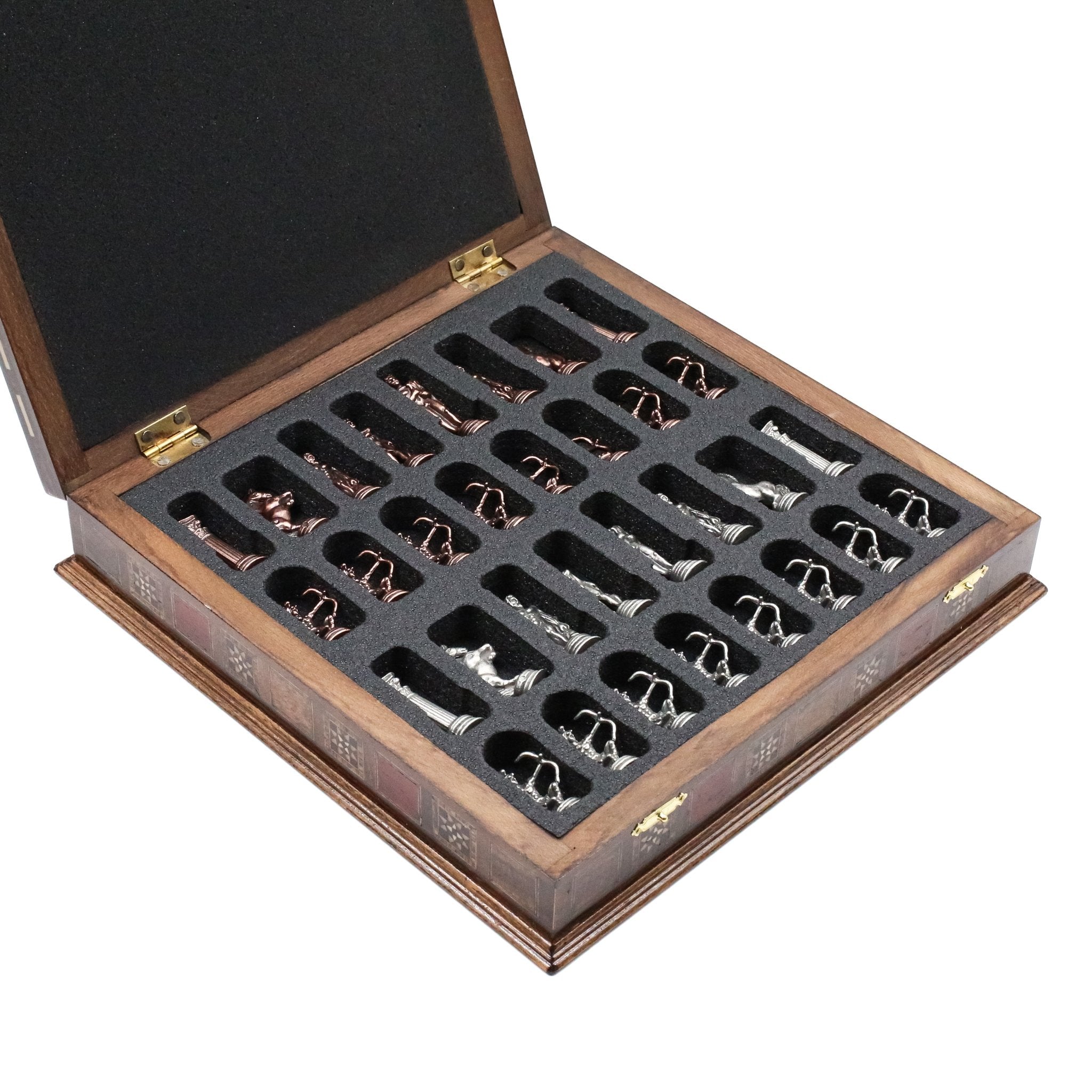 Handmade Inlay Storage Chess Set 30 CM (12") - Vintage Greek Archer - Cooper Chess
