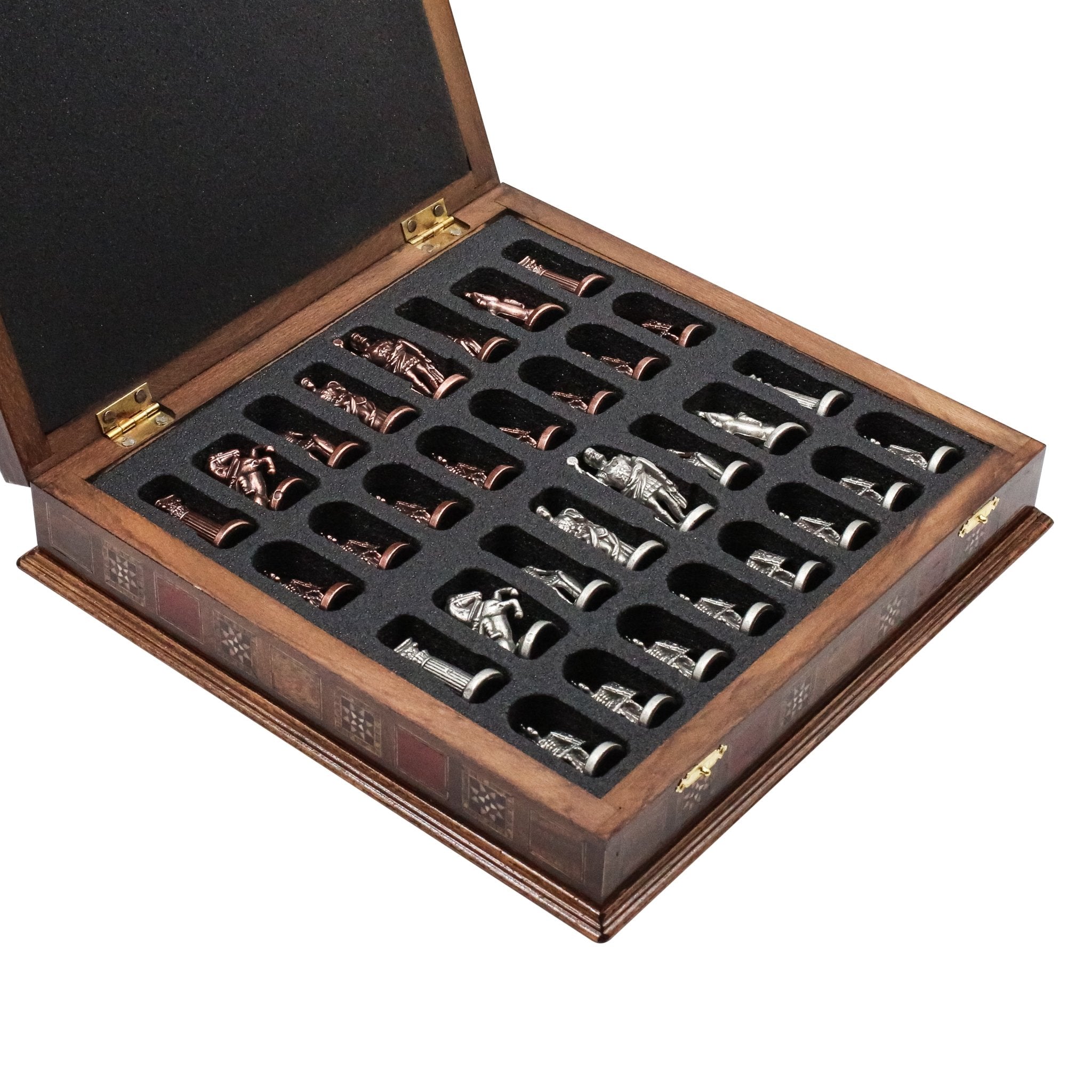 Handmade Inlay Storage Chess Set 30 CM (12") - Vintage Roman Empire - Cooper Chess