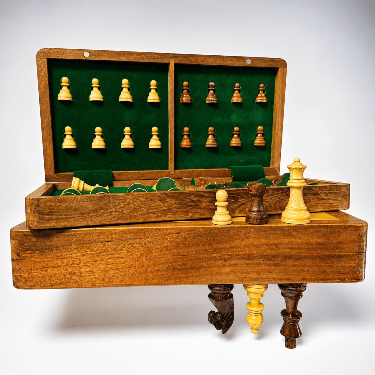 Foldable Magnetic Chess Set with Extra Queens | Handmade Travel
