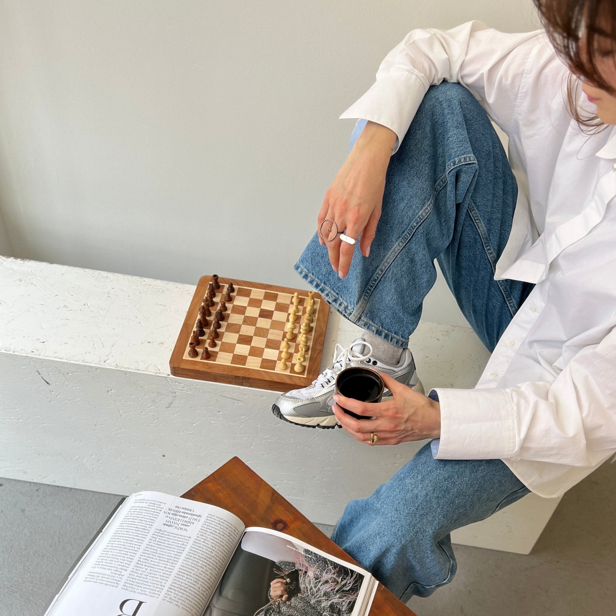Foldable Magnetic Chess Set | Handmade Travel Chess Set - Cooper Chess