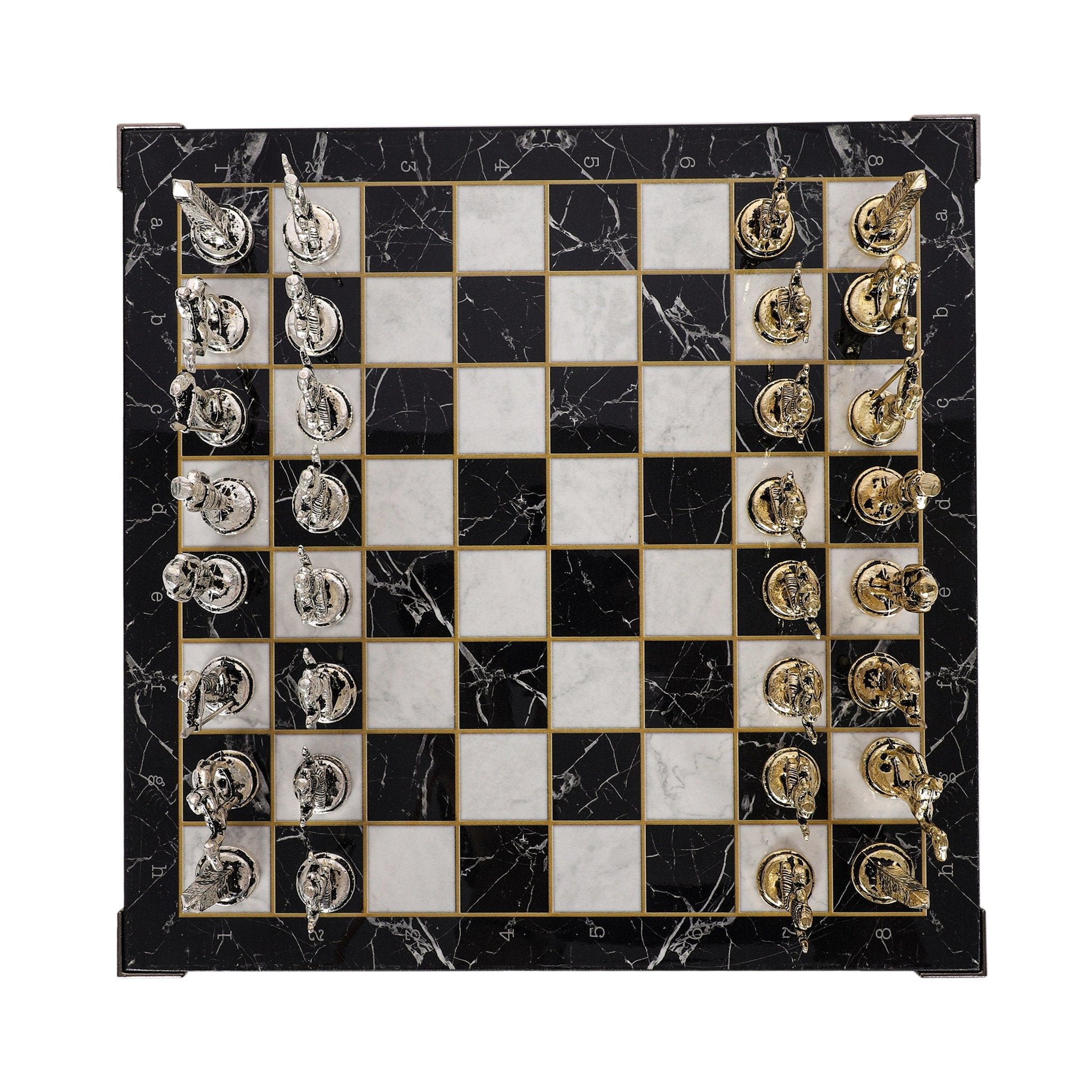 Egypt Cleopatra Metal Chess Set | Wooden Chess Board 30CM (12") - Cooper Chess