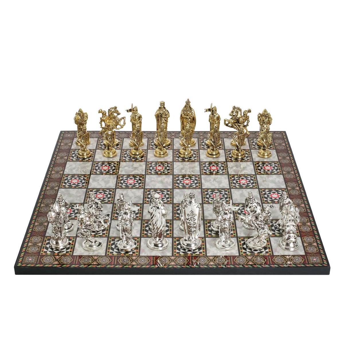 Royal British Metal Chess Set | Wooden Chess Board 37CM (15") - Cooper Chess