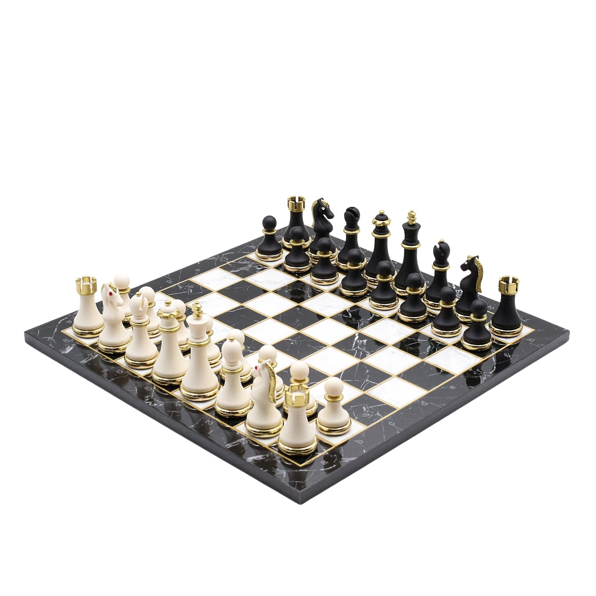 Soft Touch Baroque Metal Chess Set | Wooden Chess Board 37CM (15") - Cooper Chess