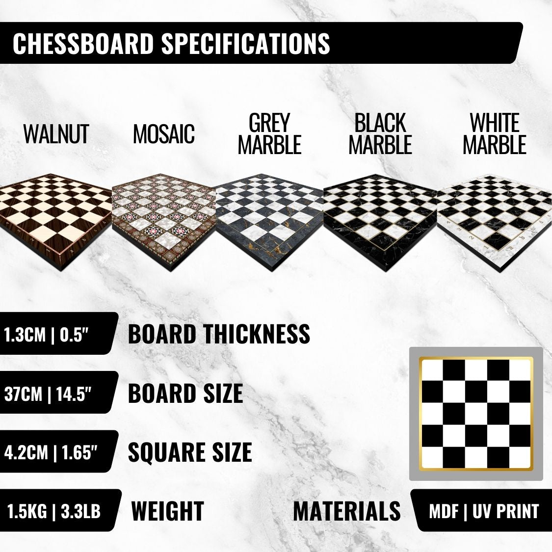 BLACK & ORANGE Metal Chess Set | Wooden Chess Board 37CM (15") - Cooper Chess