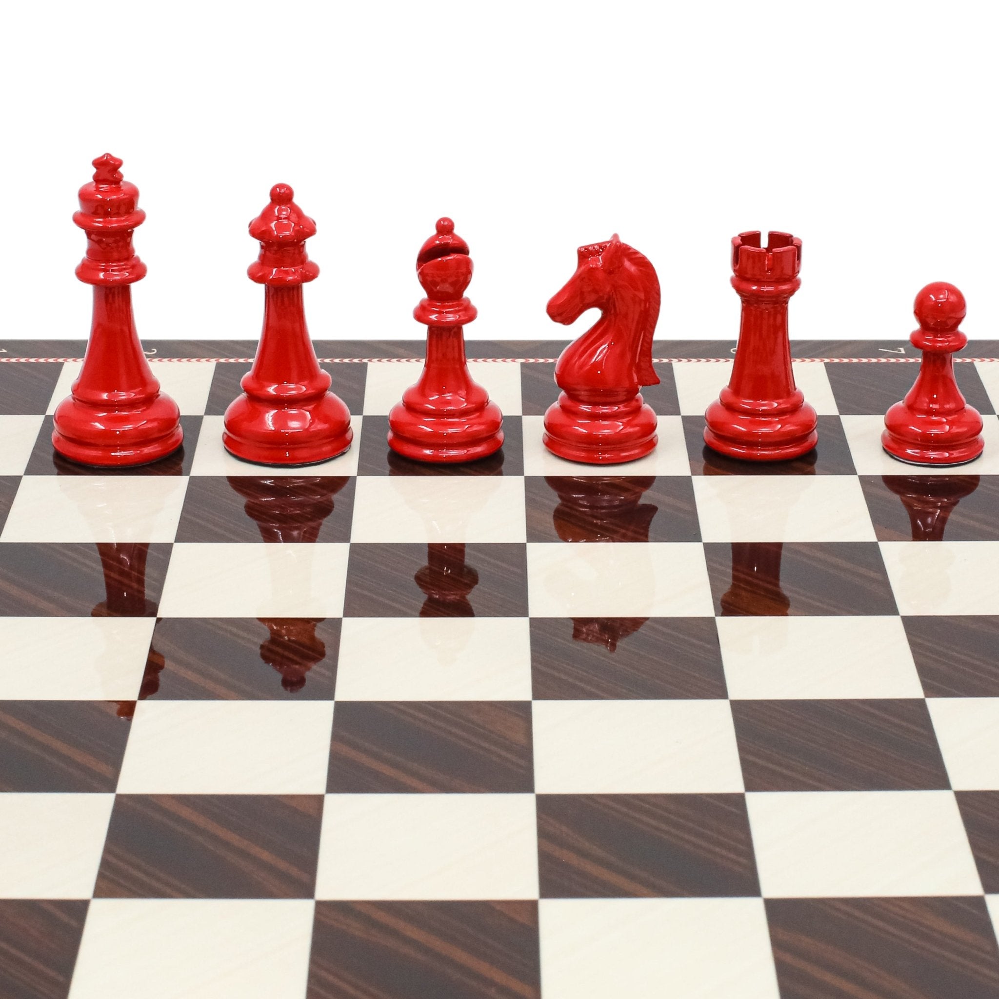 RED & YELLOW Metal Chess Set | Wooden Chess Board 37CM (15") - Cooper Chess