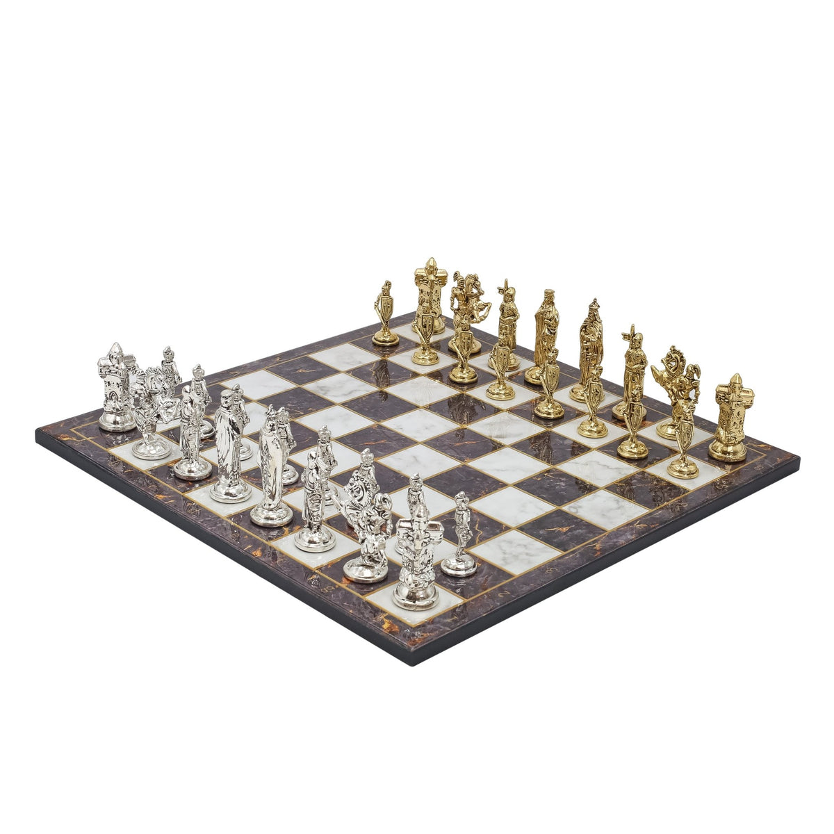 Royal British Metal Chess Set | Wooden Chess Board 37CM (15") - Cooper Chess
