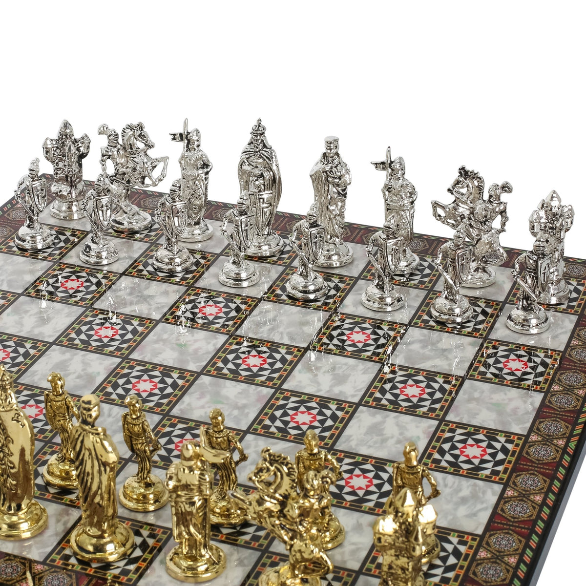 Royal British Metal Chess Set | Wooden Chess Board 37CM (15") - Cooper Chess