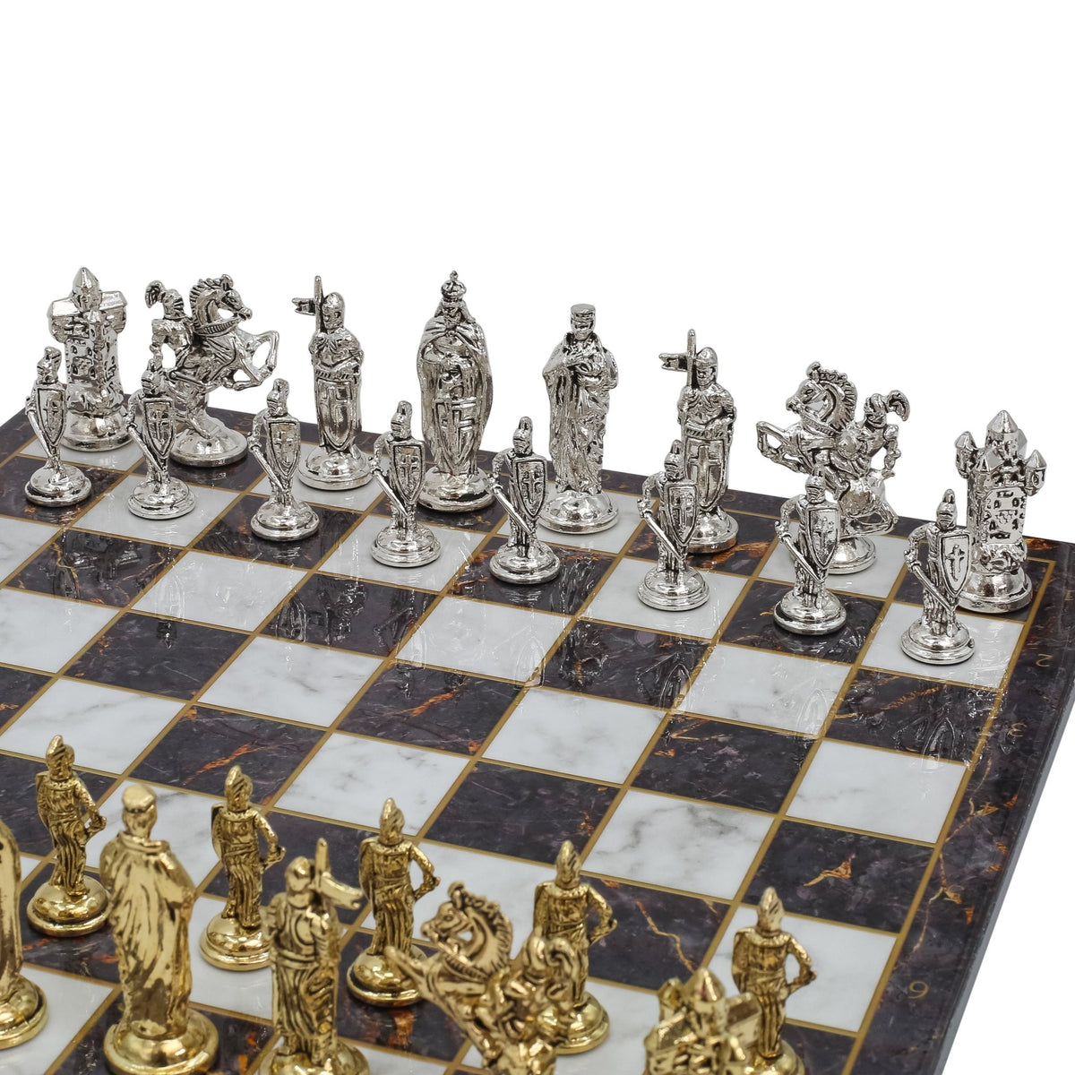 Royal British Metal Chess Set | Wooden Chess Board 37CM (15") - Cooper Chess