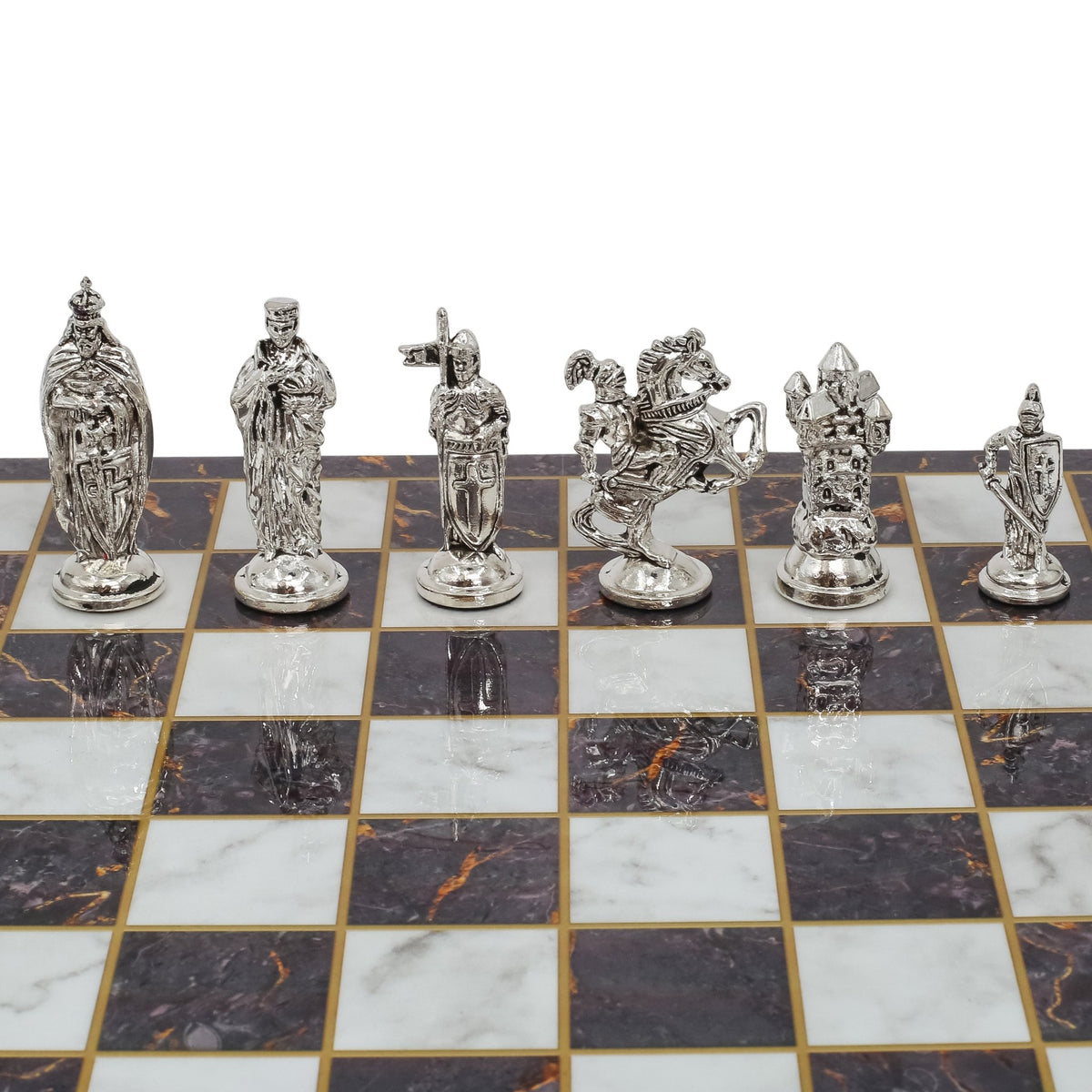 Royal British Metal Chess Set | Wooden Chess Board 37CM (15") - Cooper Chess