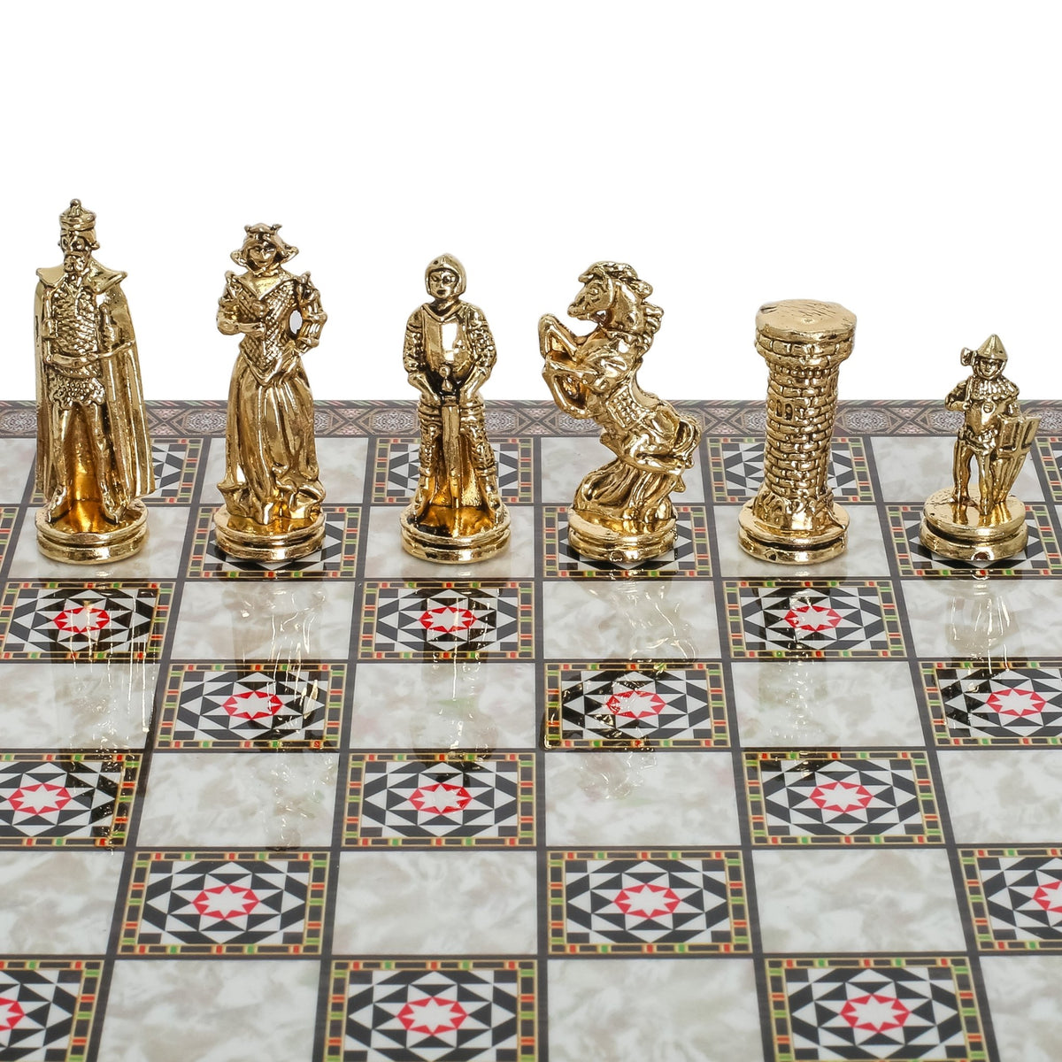 British Army Metal Chess Set | Wooden Chess Board 30CM (12") - Cooper Chess