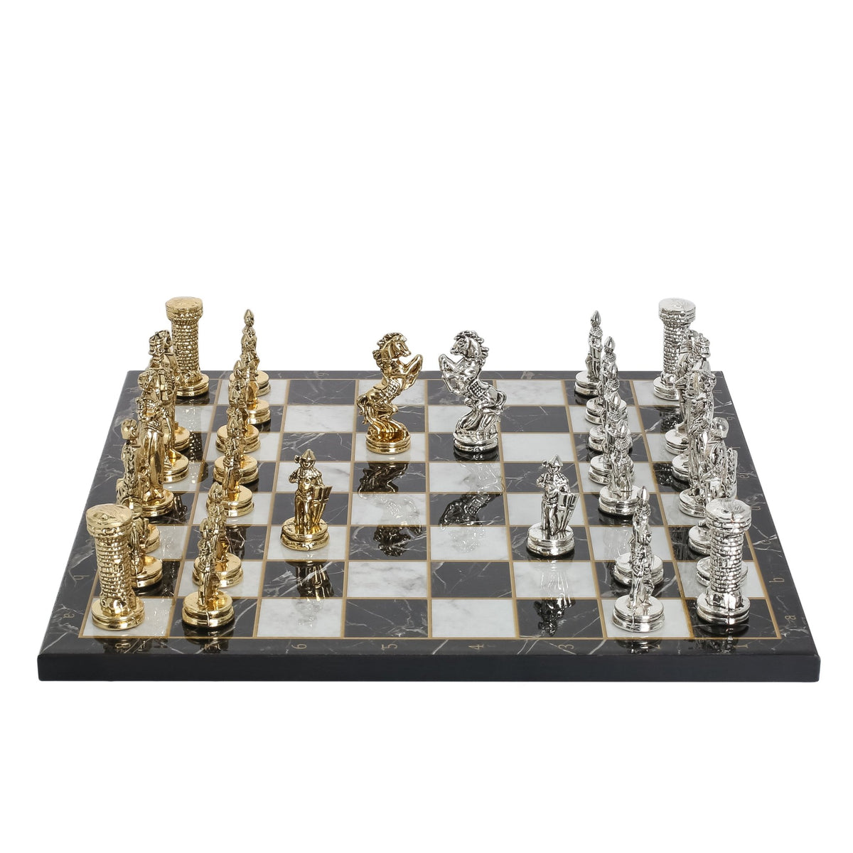 British Army Metal Chess Set | Wooden Chess Board 30CM (12") - Cooper Chess