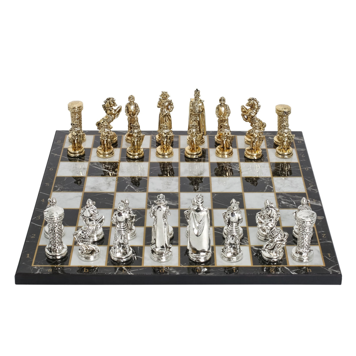 British Army Metal Chess Set | Wooden Chess Board 30CM (12") - Cooper Chess