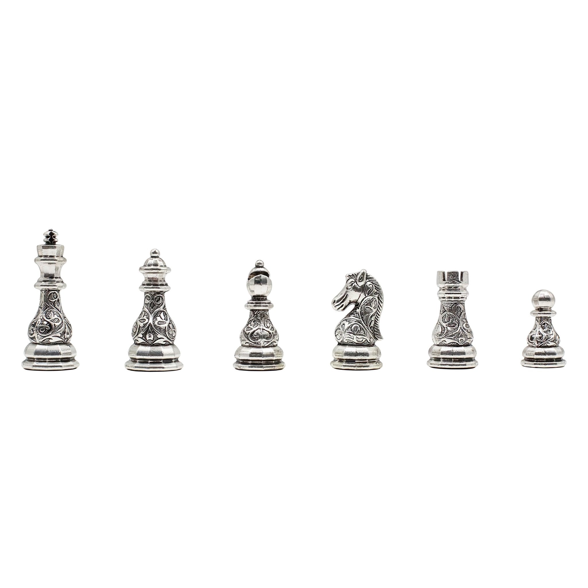 37 CM (15") Storage Chess Set with Metal Weighted Crystal Baroque Figures (Gold vs Silver) - Cooper Chess