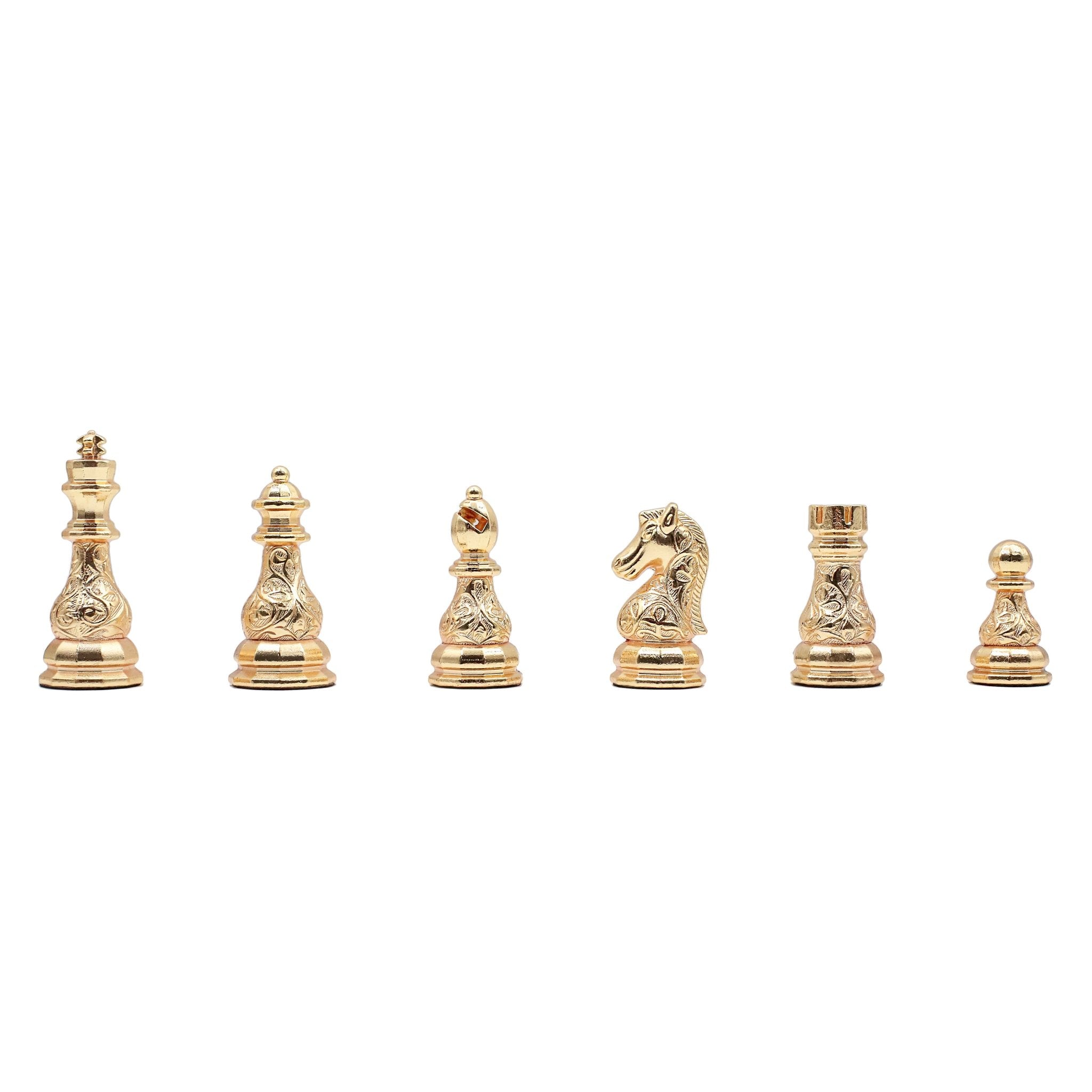 37 CM (15") Storage Chess Set with Metal Weighted Crystal Baroque Figures (Gold vs Silver) - Cooper Chess