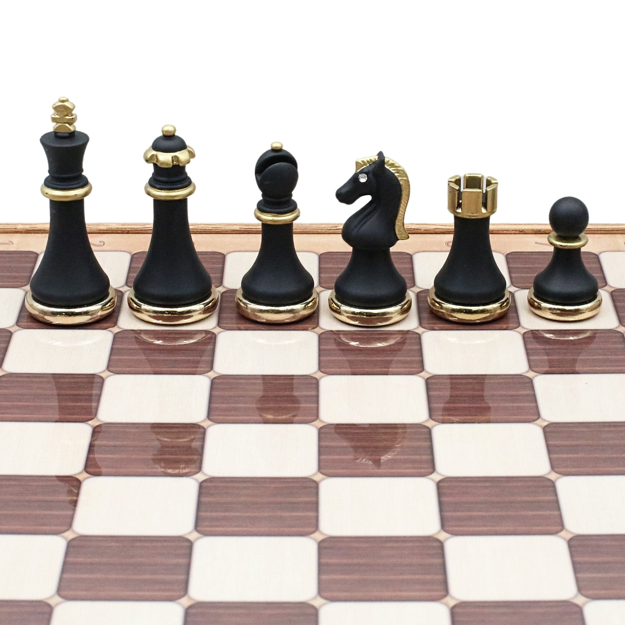 37 CM (15") Storage Chess Set with Metal Weighted Soft Touch Figures (White vs Black) - Cooper Chess