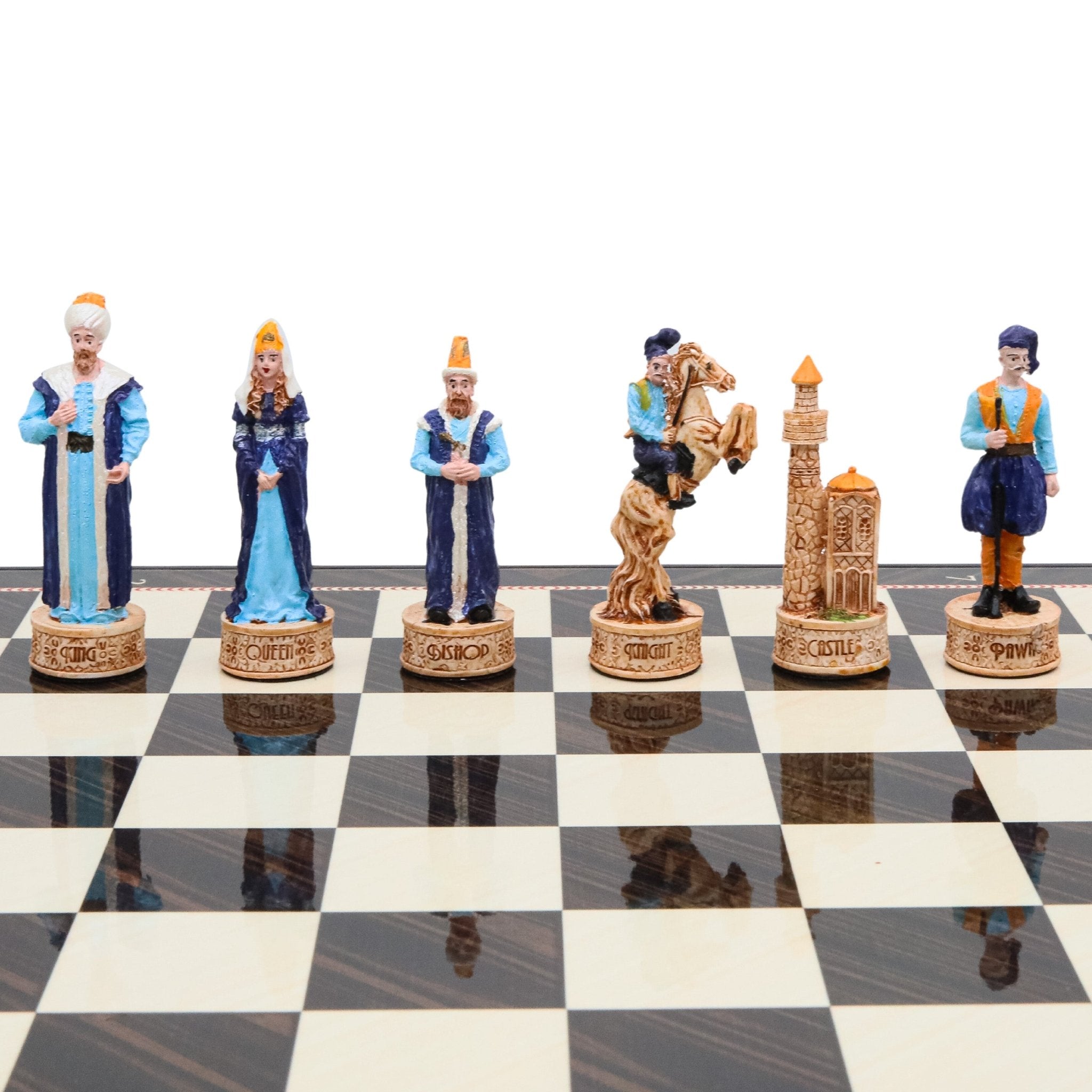 37 CM (15") Storage Chess Set with Hand - painted Figures (Ottoman vs Crusaders) - Model Black - Cooper Chess