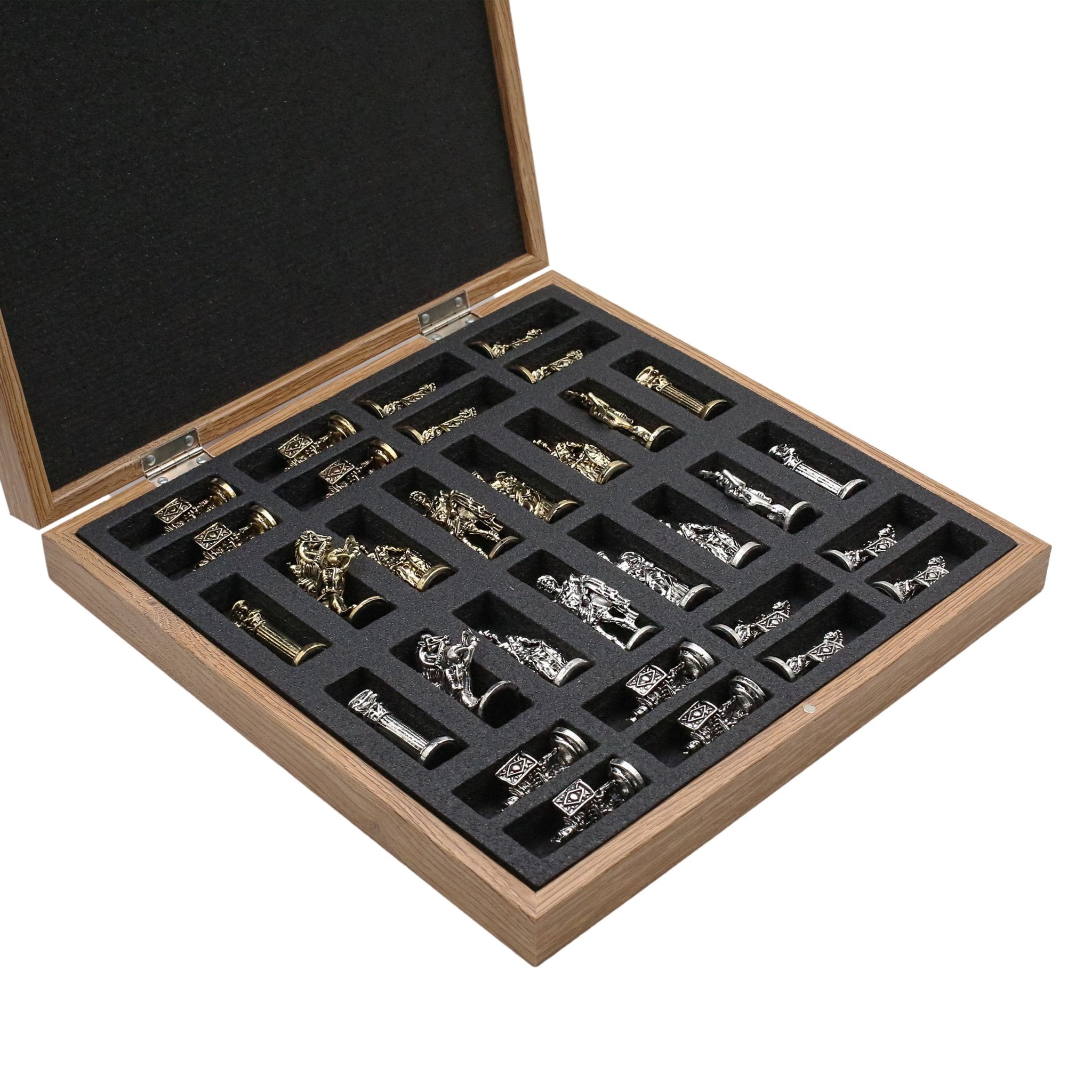 37 CM (15") Storage Chess Set with Die Cast Metal Figures (Roman Caesar) - Cooper Chess