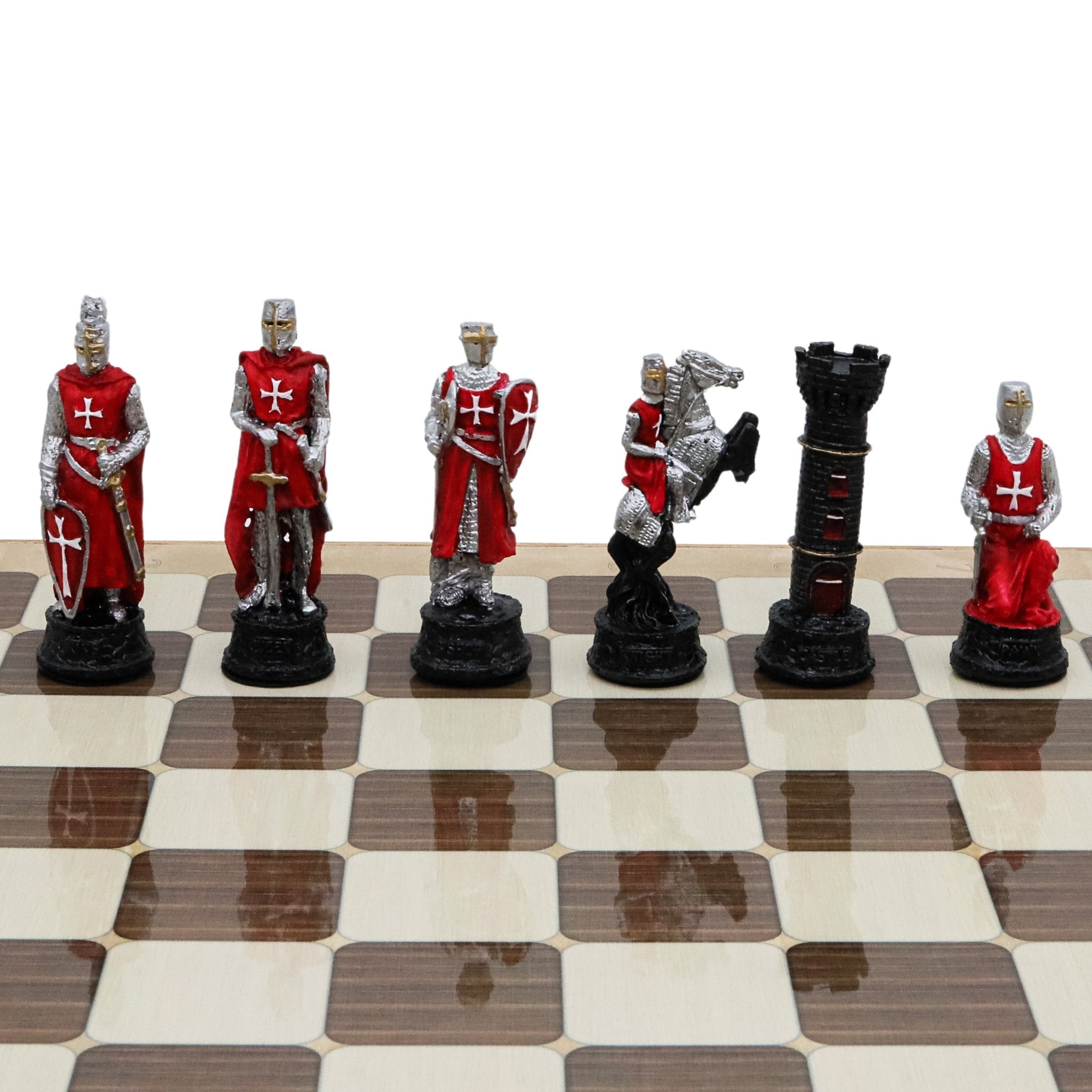 37 CM (15") Storage Chess Set with Hand - painted Figures (Ottoman vs Crusaders) - Model Black - Cooper Chess