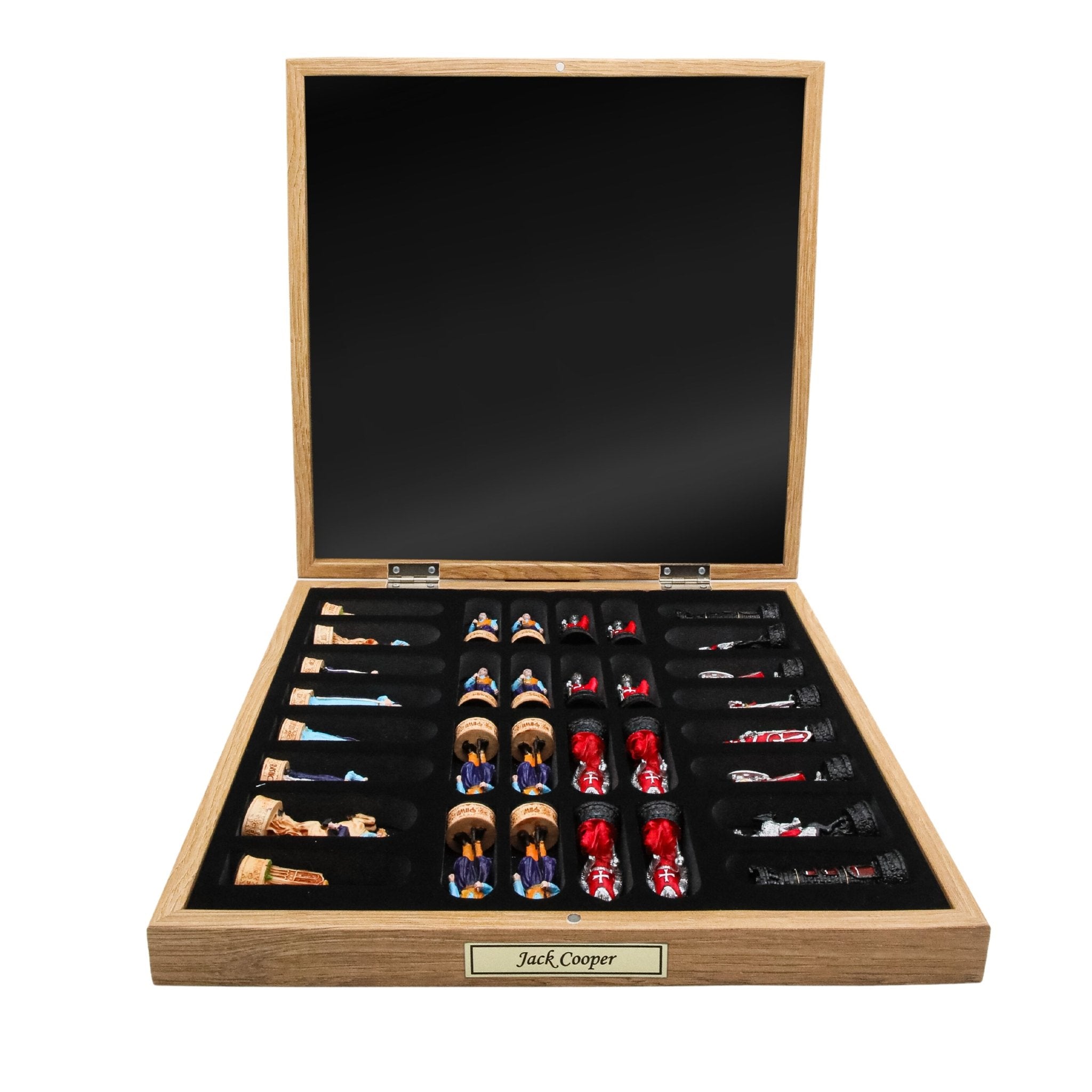 37 CM (15") Storage Chess Set with Hand - painted Figures (Ottoman vs Crusaders) - Model Black - Cooper Chess