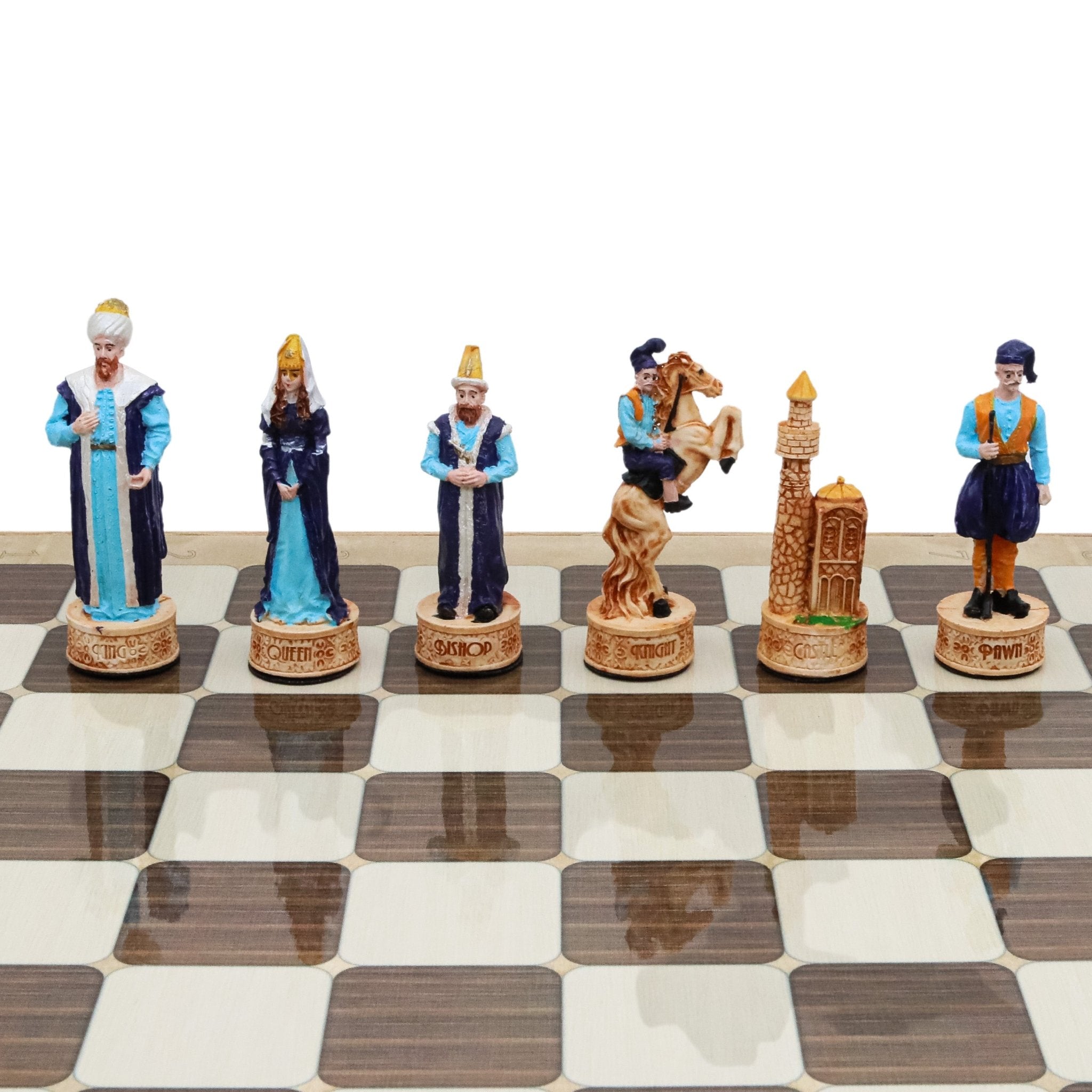 37 CM (15") Storage Chess Set with Hand - painted Figures (Ottoman vs Crusaders) - Model Black - Cooper Chess