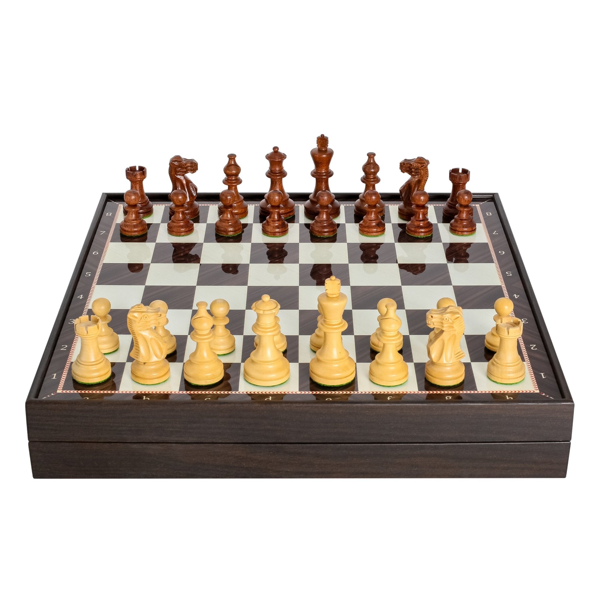 Storage Chess Set 37 CM (15") with Weighted Solid Wood Chessmen (German Staunton) - Cooper Chess