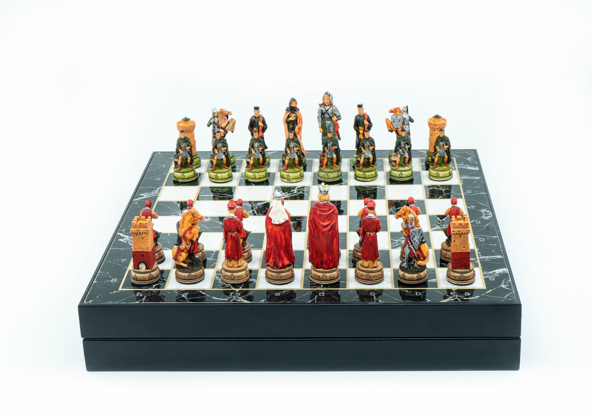 37 CM (15") Storage Chess Set with Hand - painted Figures (Camelot King Arthur) - Cooper Chess