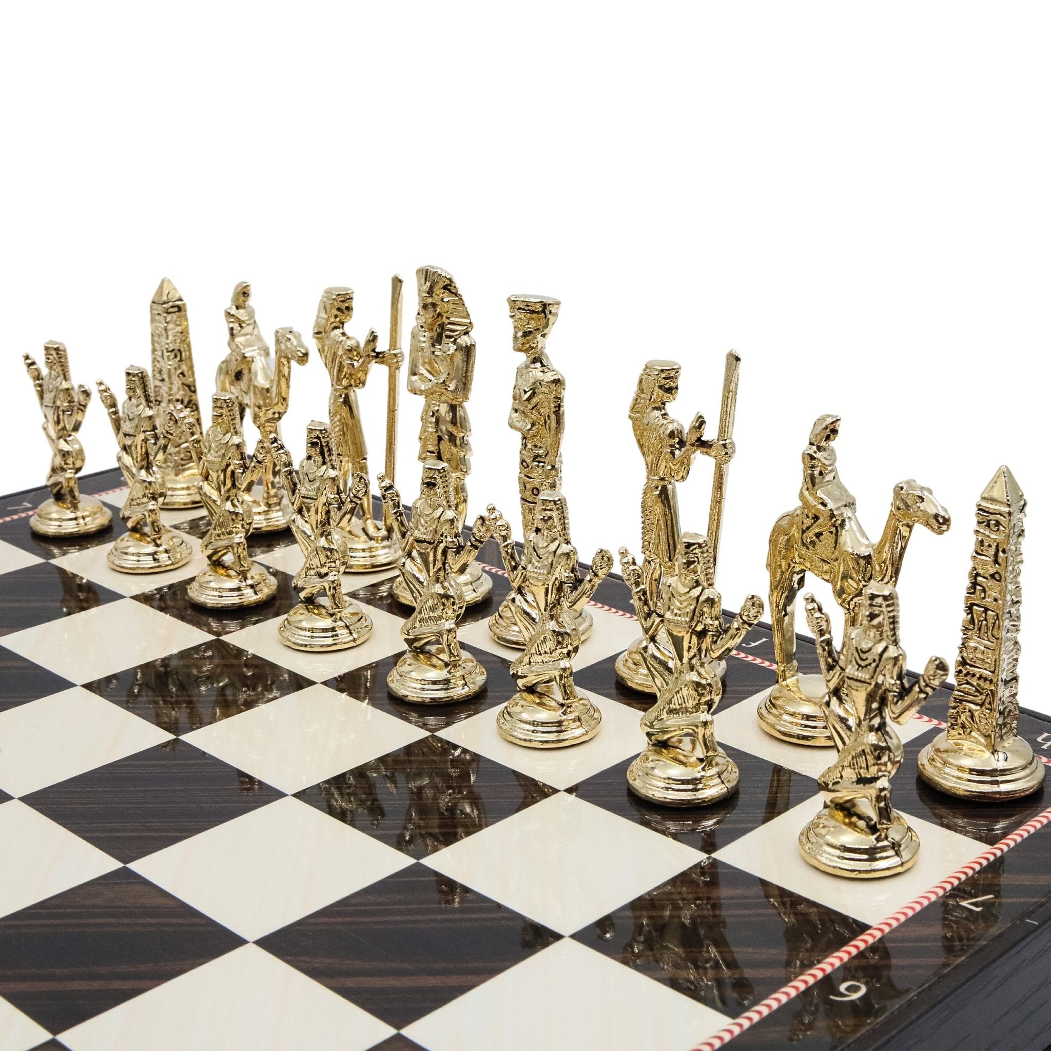 37 CM (15") Storage Chess Set with Die Cast Metal Figures (Egyptian Cleopatra) - Cooper Chess