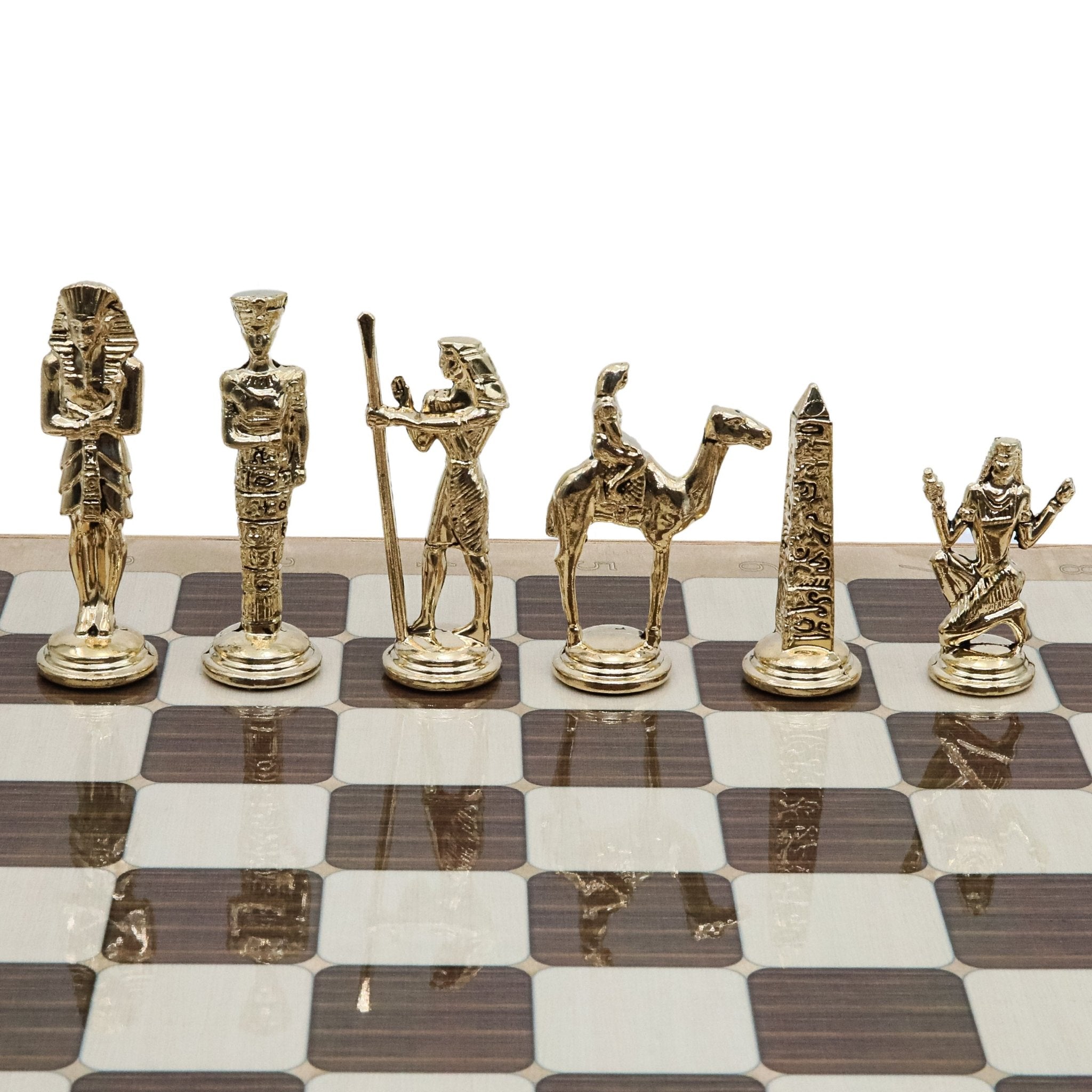 37 CM (15") Storage Chess Set with Die Cast Metal Figures (Egyptian Cleopatra) - Cooper Chess