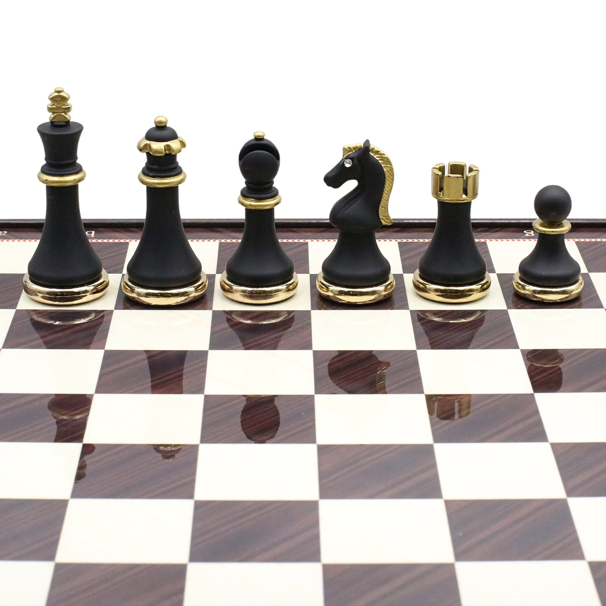 37 CM (15") Storage Chess Set with Metal Weighted Soft Touch Figures (White vs Black) - Cooper Chess