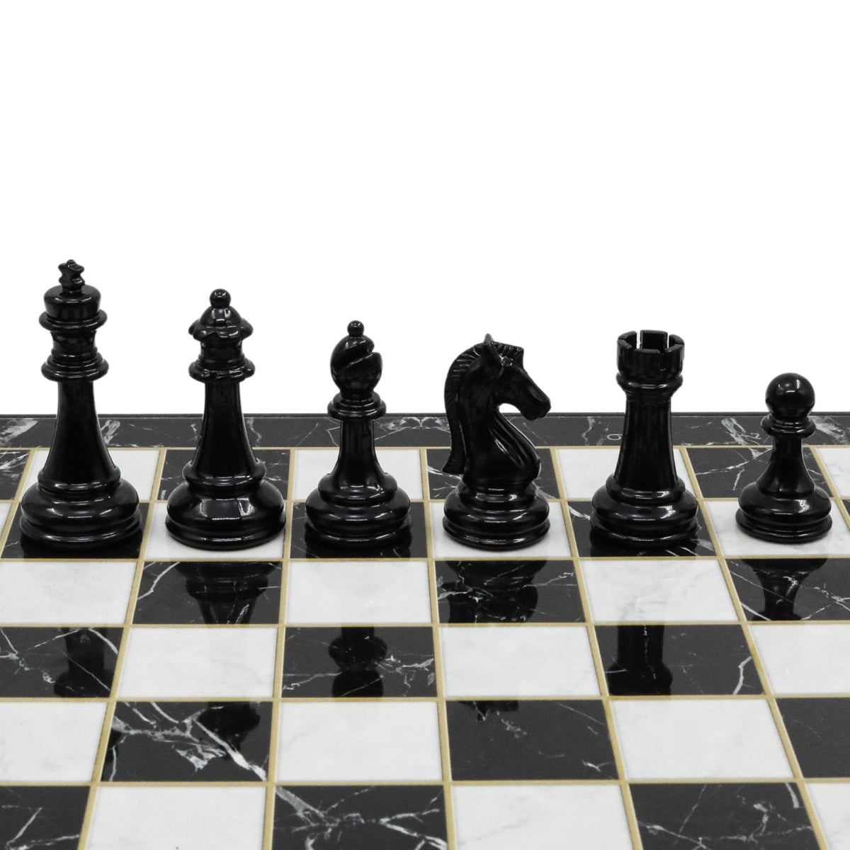 30 CM (12") Storage Chess Set with Metal Weighted Staunton Figures (Black vs Silver) - Cooper Chess