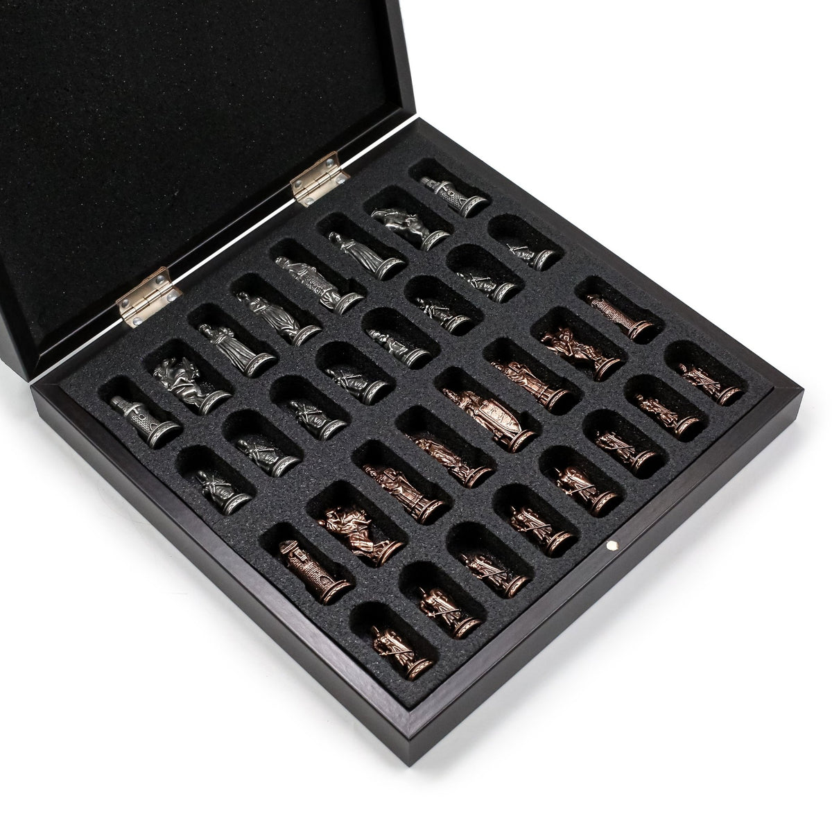 30 CM (12") Storage Chess Set with Die Cast Vintage Metal Figures (Ottoman vs Crusaders) - Cooper Chess