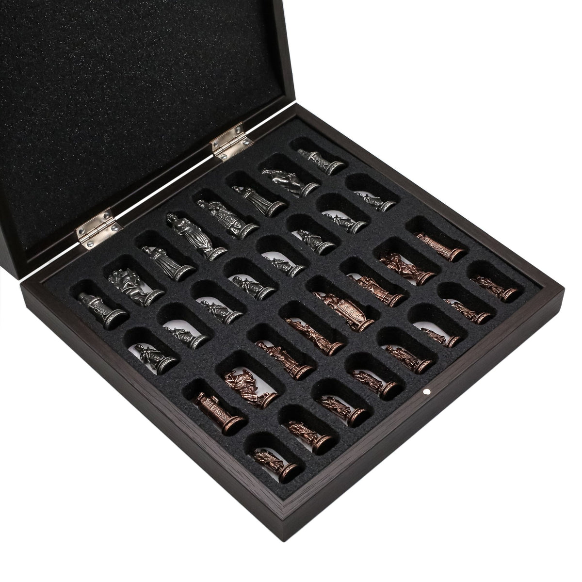 30 CM (12") Storage Chess Set with Die Cast Vintage Metal Figures (Ottoman vs Crusaders) - Cooper Chess