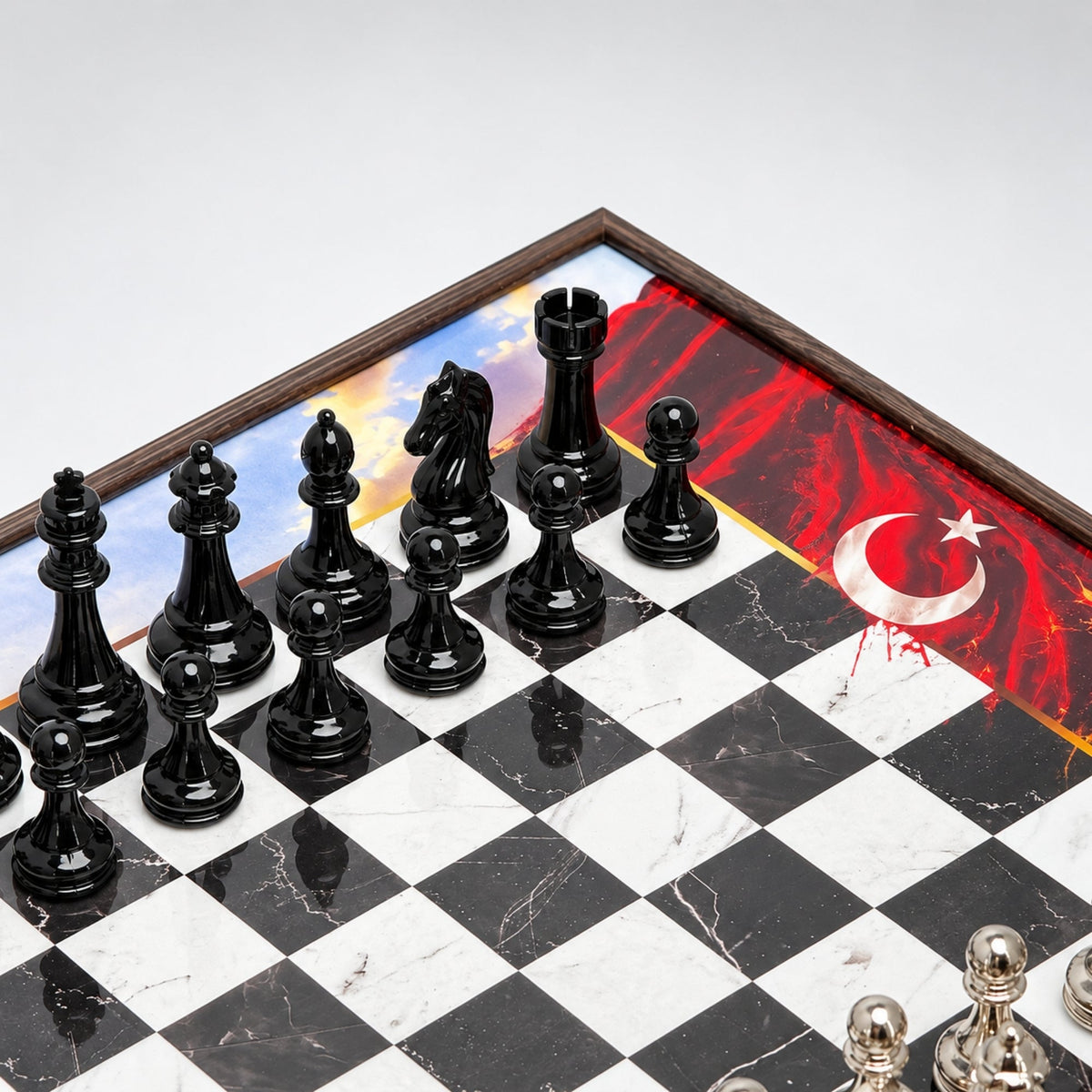 Atatürk Special Collection Chess Set 37 CM (15") | Metal Weighted Staunton Figures w/ Extra Figures & Lapel Pin - Cooper Chess