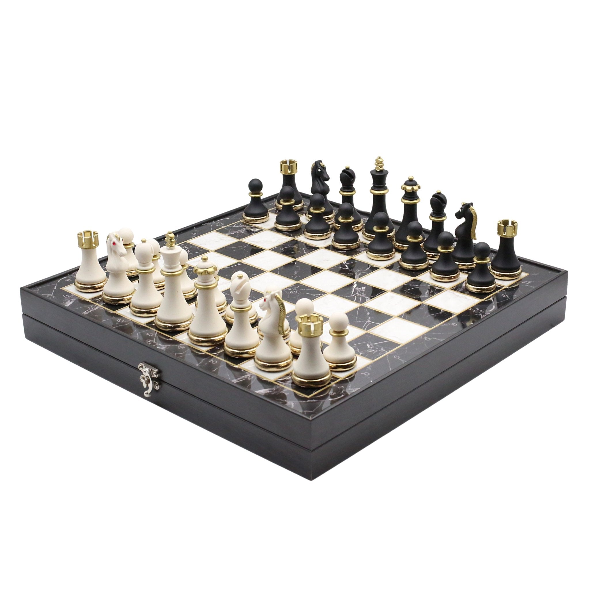 42 CM (16") XL Storage Chess Set with Metal Weighted Soft Touch Figures - Cooper Chess